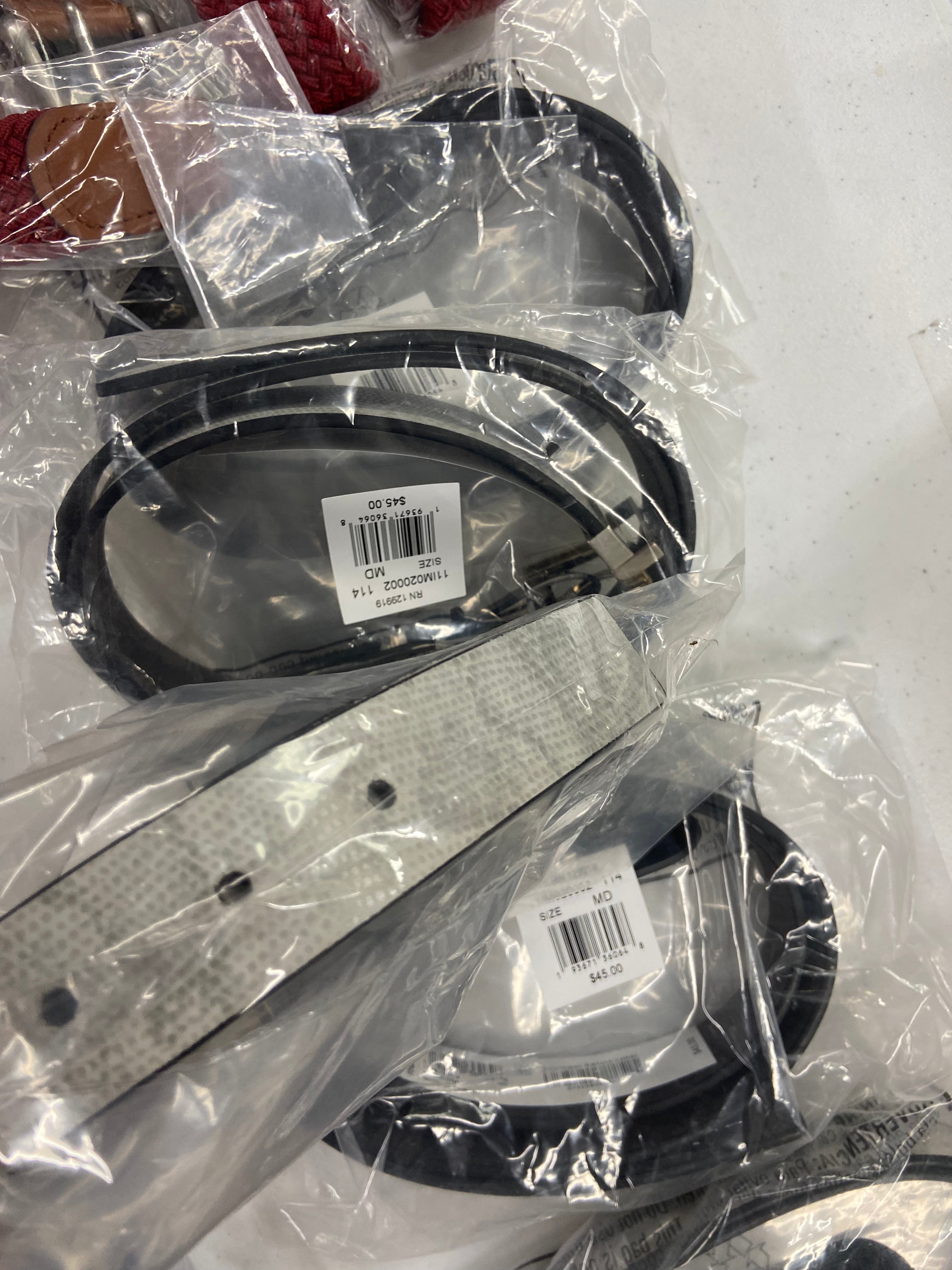 Men's Clothing, TIES, BELTS Wholesale Lot, ADIDAS, JACK & JONES, BAR III, INC,  23 items, New, MSRP $975