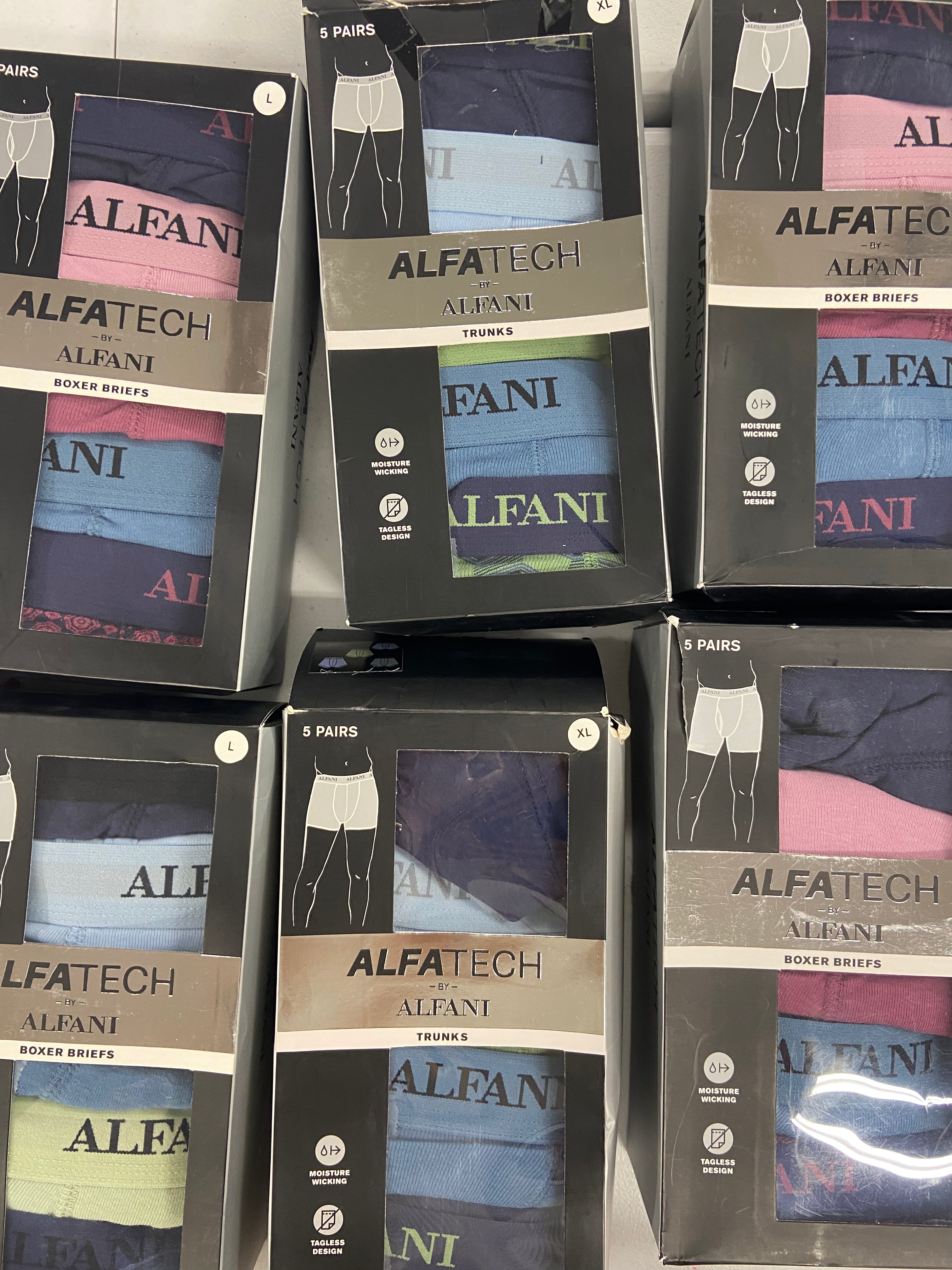 Men's Underwear Wholesale Lot, ALFANI, CLUB ROOM, 8 items, Shelf Pulls, MSRP $370