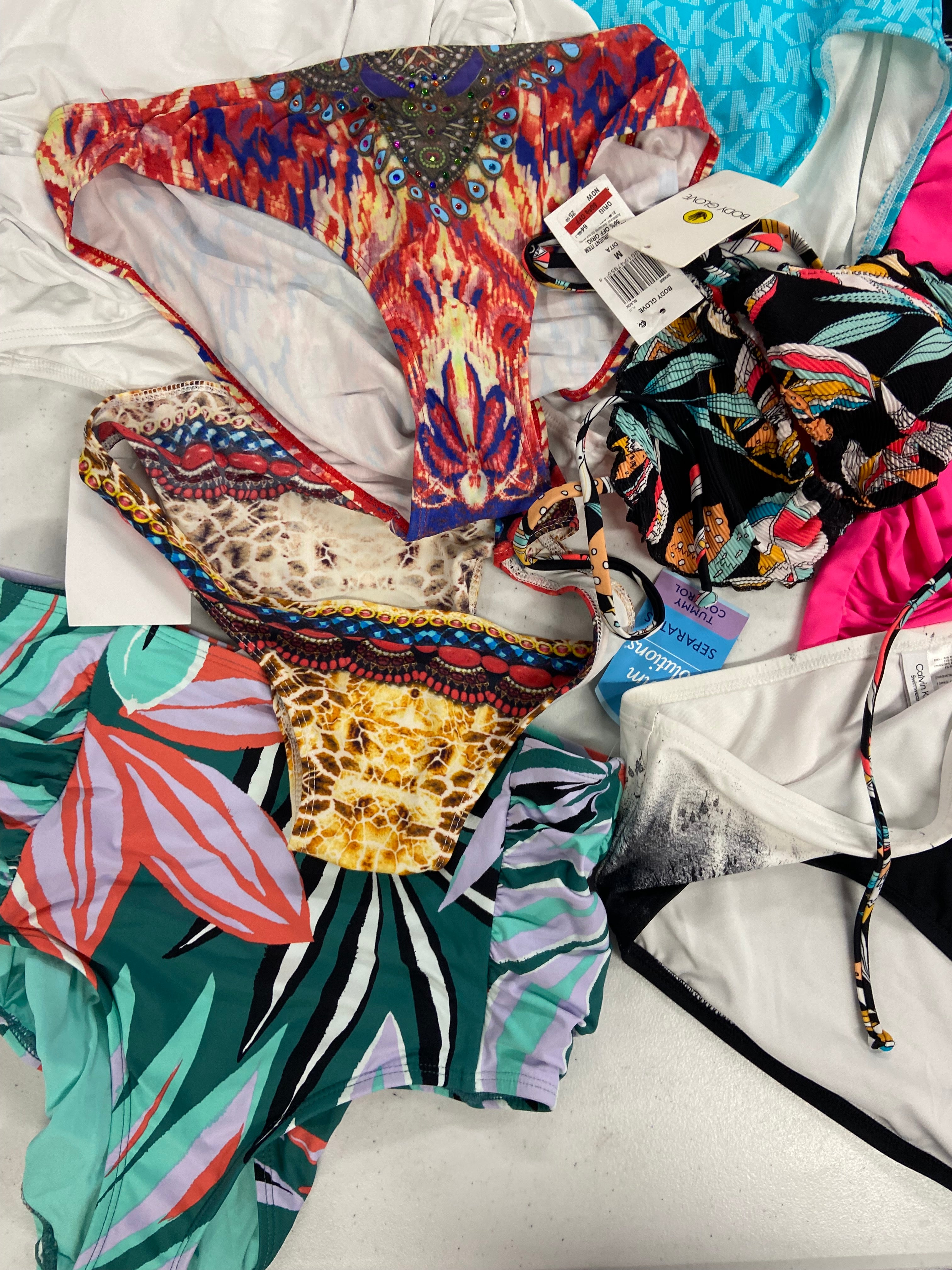 Women's Swimwear Wholesale Lot, CALVIN KLEIN, DKNY, SWIM SOLUTIONS, VINCE CAMUTO, ANNE COLE and more, 12 items, Shelf Pulls, MSRP $787