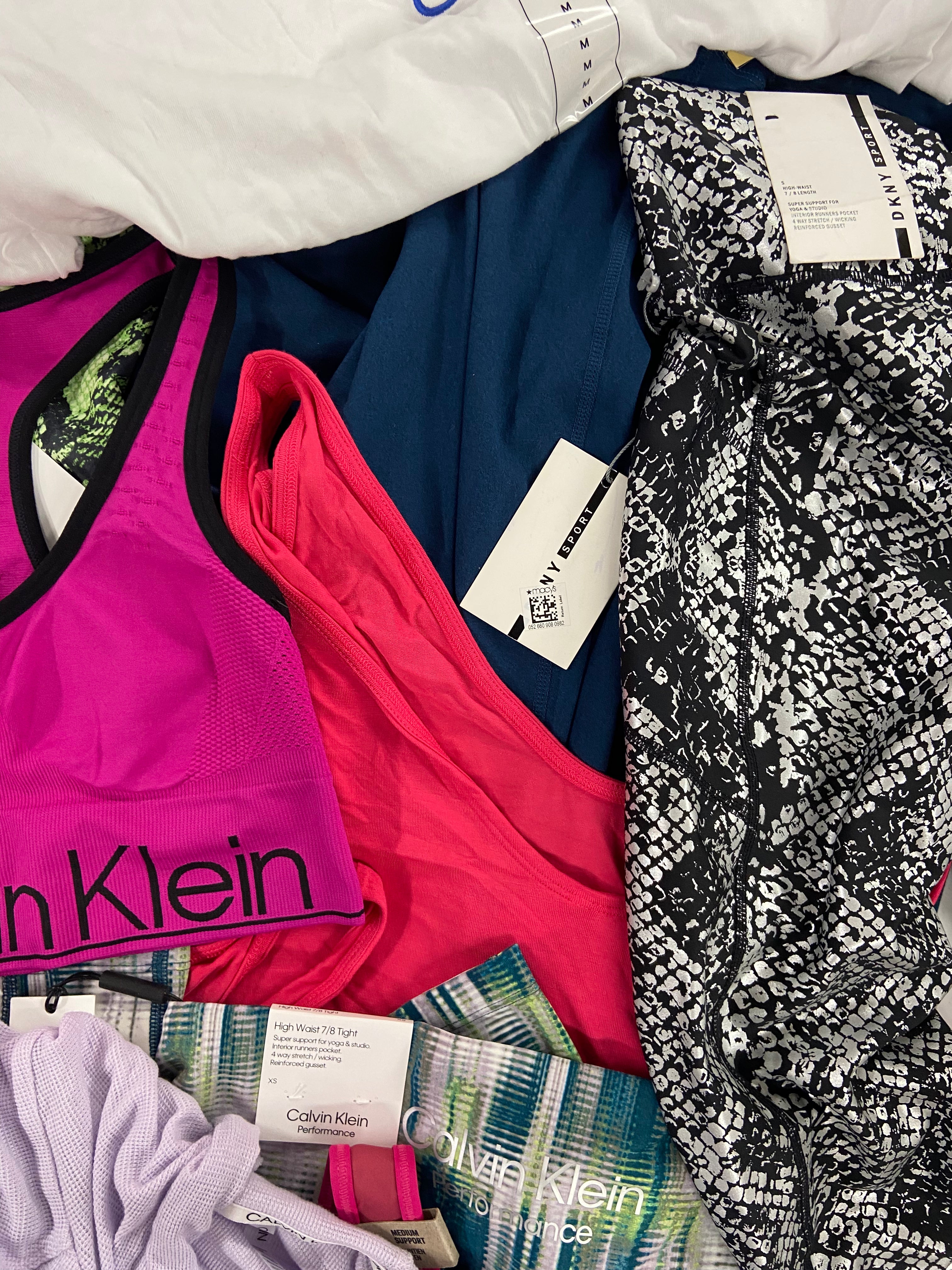 Women's Clothing Activewear Wholesale Lot, NIKE, UNDER ARMOUR, ADIDAS, CALVIN KLEIN and more,  29 items, Shelf Pulls, MSRP $931