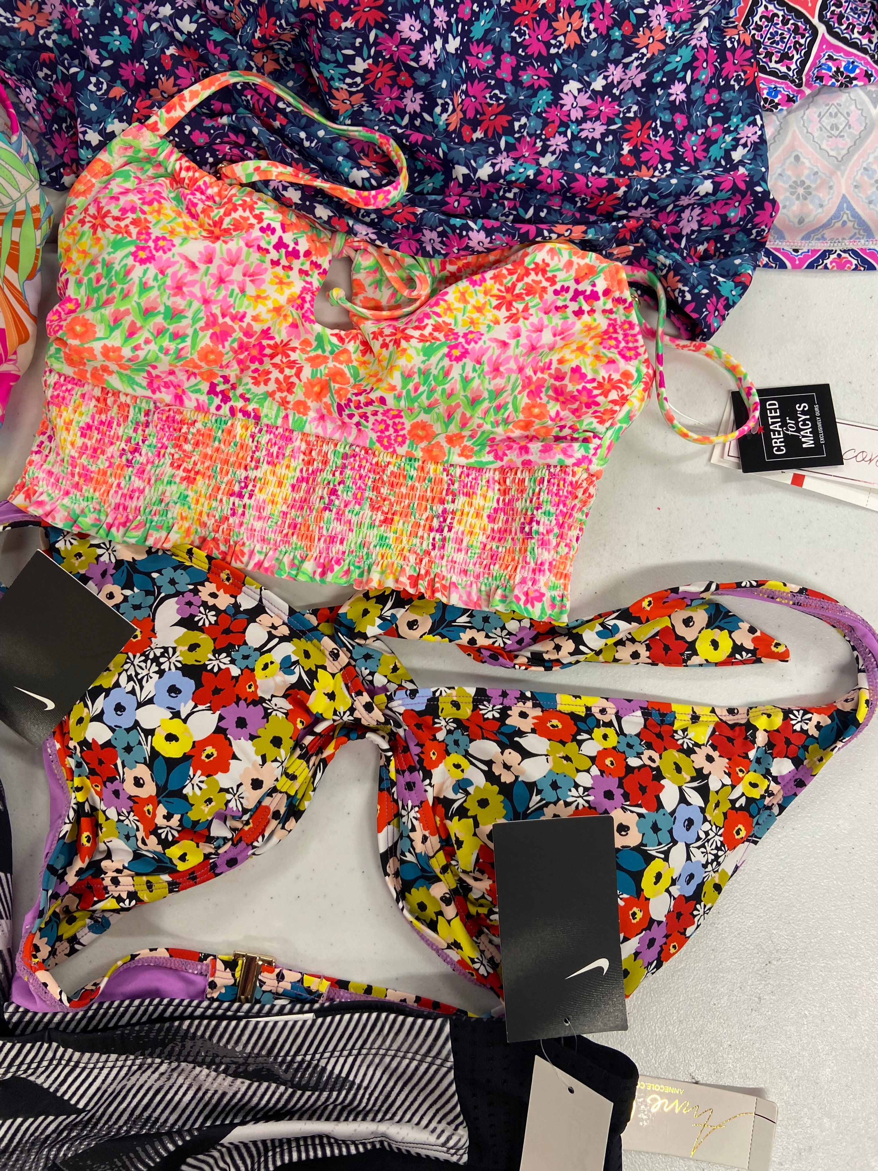 Women's Swimwear Wholesale Lot, NIKE, ISLAND ESCAPE, CALIFORNIA WAVES, SALT + COVE and more, 9 items, Shelf Pulls, MSRP $359
