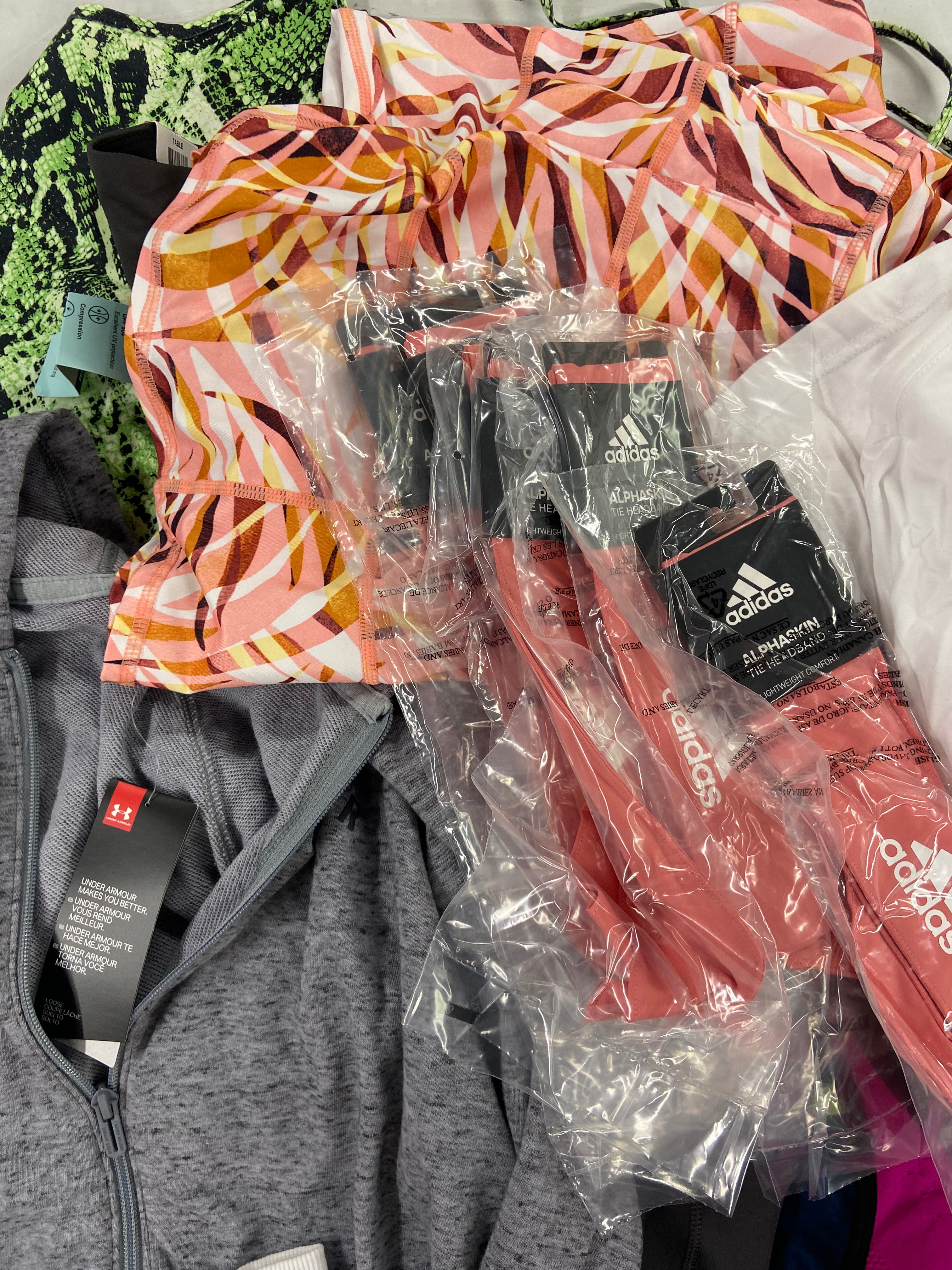 Women's Clothing Activewear Wholesale Lot, NIKE, UNDER ARMOUR, ADIDAS, CALVIN KLEIN and more,  29 items, Shelf Pulls, MSRP $931