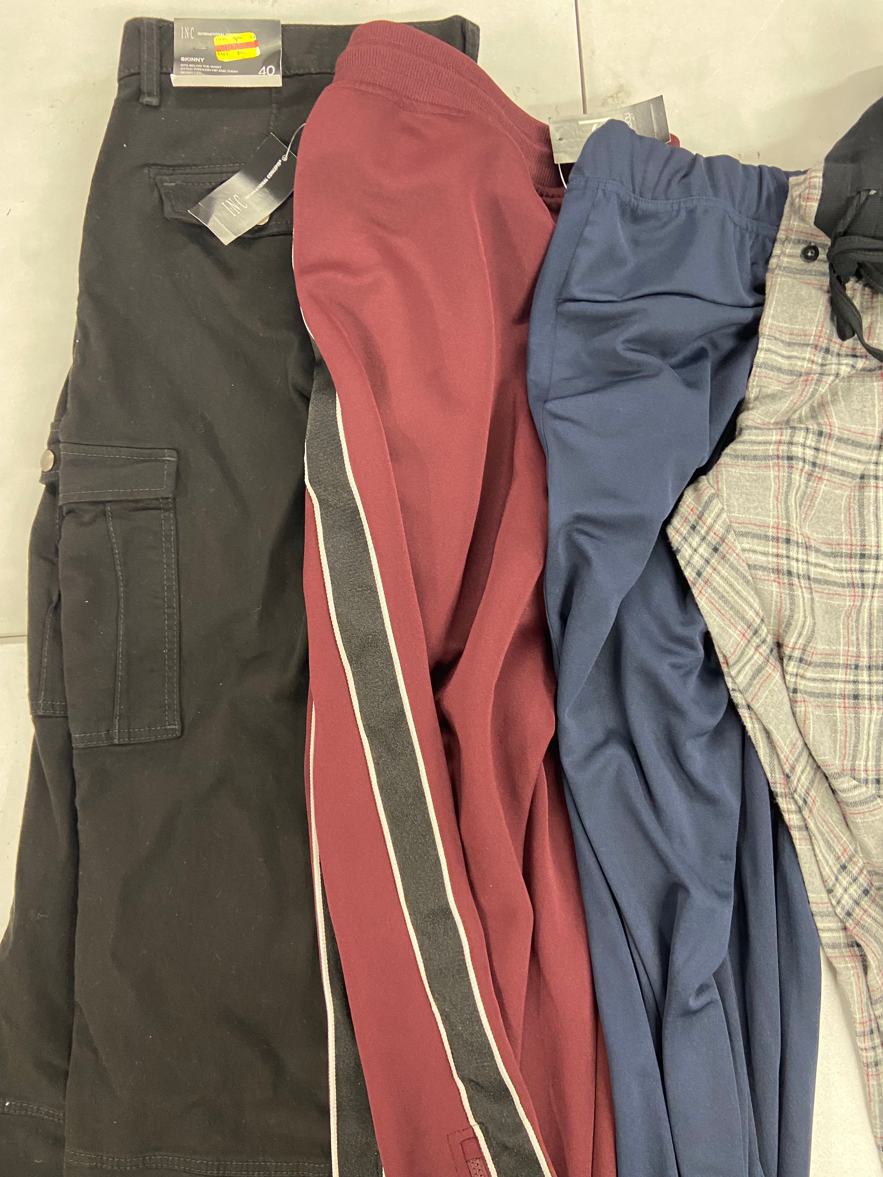 Men's Clothing Pants Wholesale Lot, IDEOLOGY, HANES, BASTION TRAIL, INC, 5 items, Shelf Pulls, MSRP $244