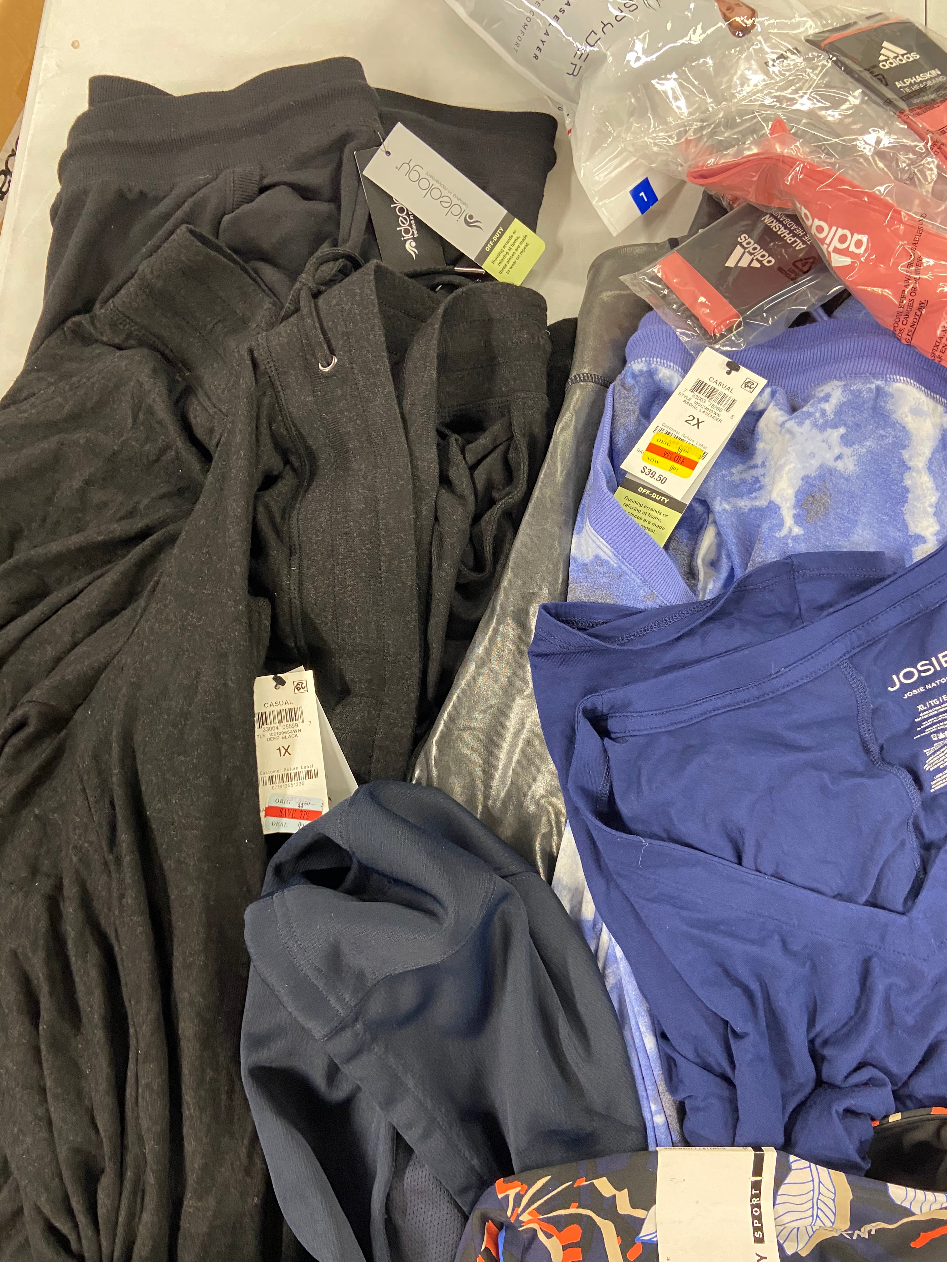 Women's Clothing Activewear Wholesale Lot, ADIDAS, DKNY, JOSIE, NIKE, SPYDER, UNDER ARMOUR and more, 22 items, Shelf Pulls, MSRP $740
