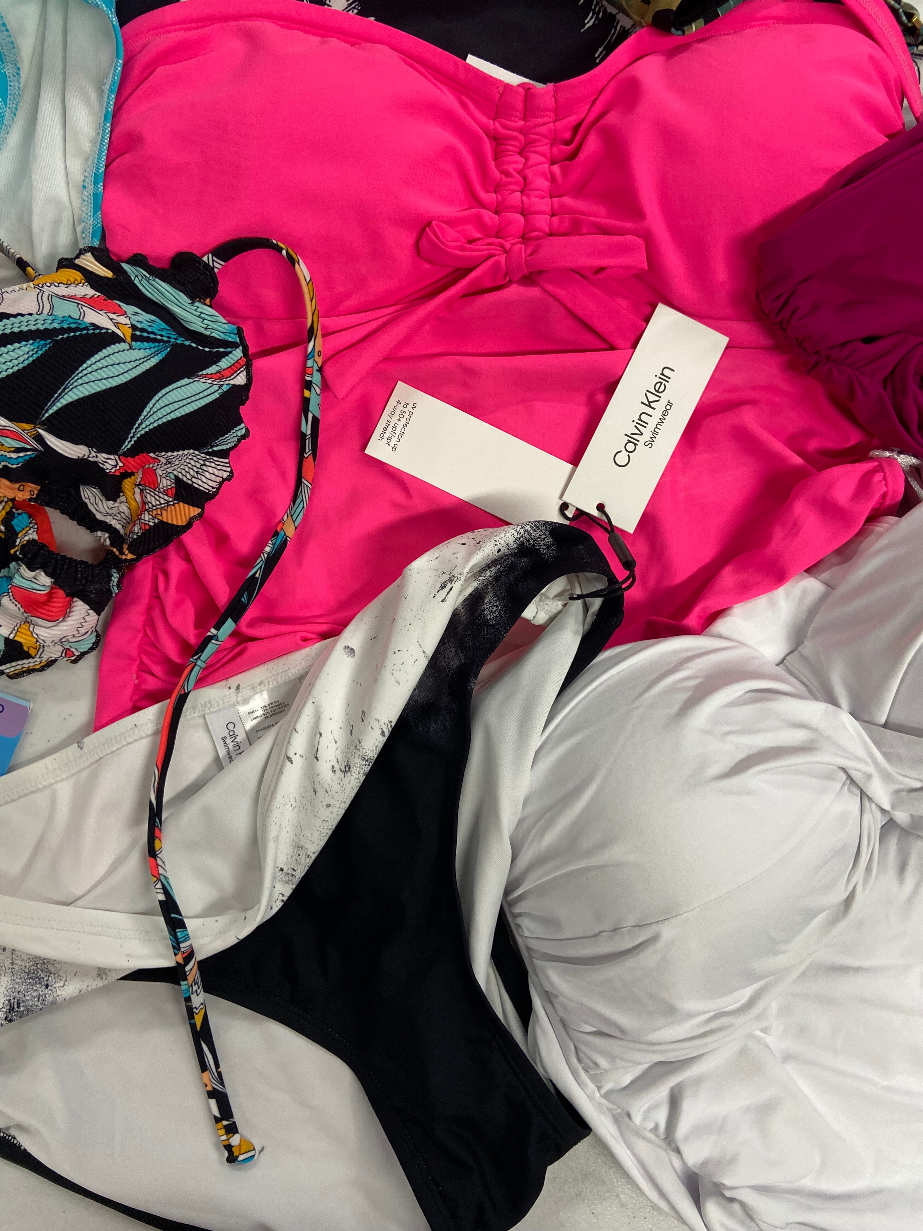 Women's Swimwear Wholesale Lot, CALVIN KLEIN, DKNY, SWIM SOLUTIONS, VINCE CAMUTO, ANNE COLE and more, 12 items, Shelf Pulls, MSRP $787