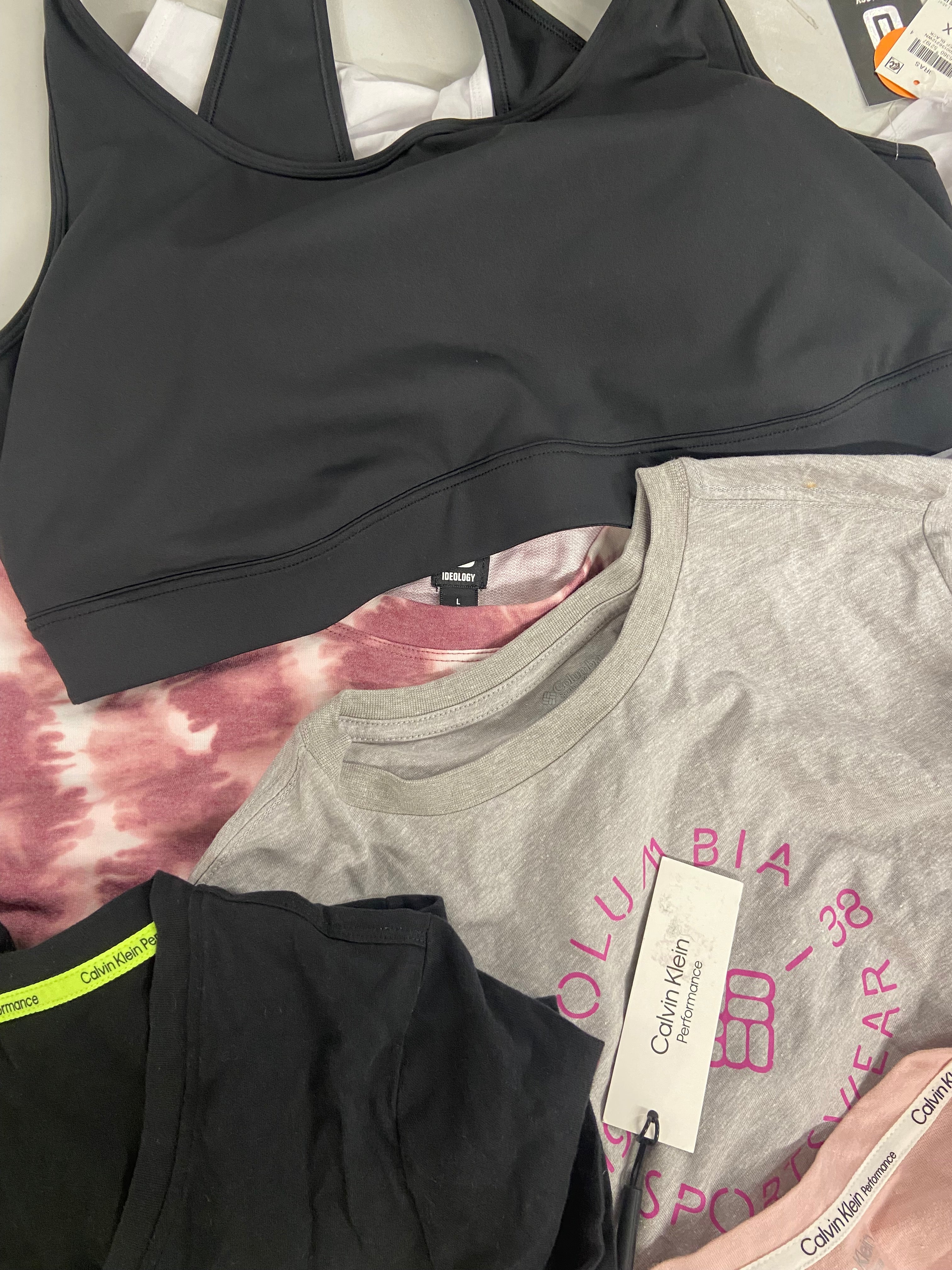 Women's Clothing Activewear Wholesale Lot, COLUMBIA, REEBOK, CK PERFORMANCE, COTTON ON and more, 16 items, Shelf Pulls, MSRP $510