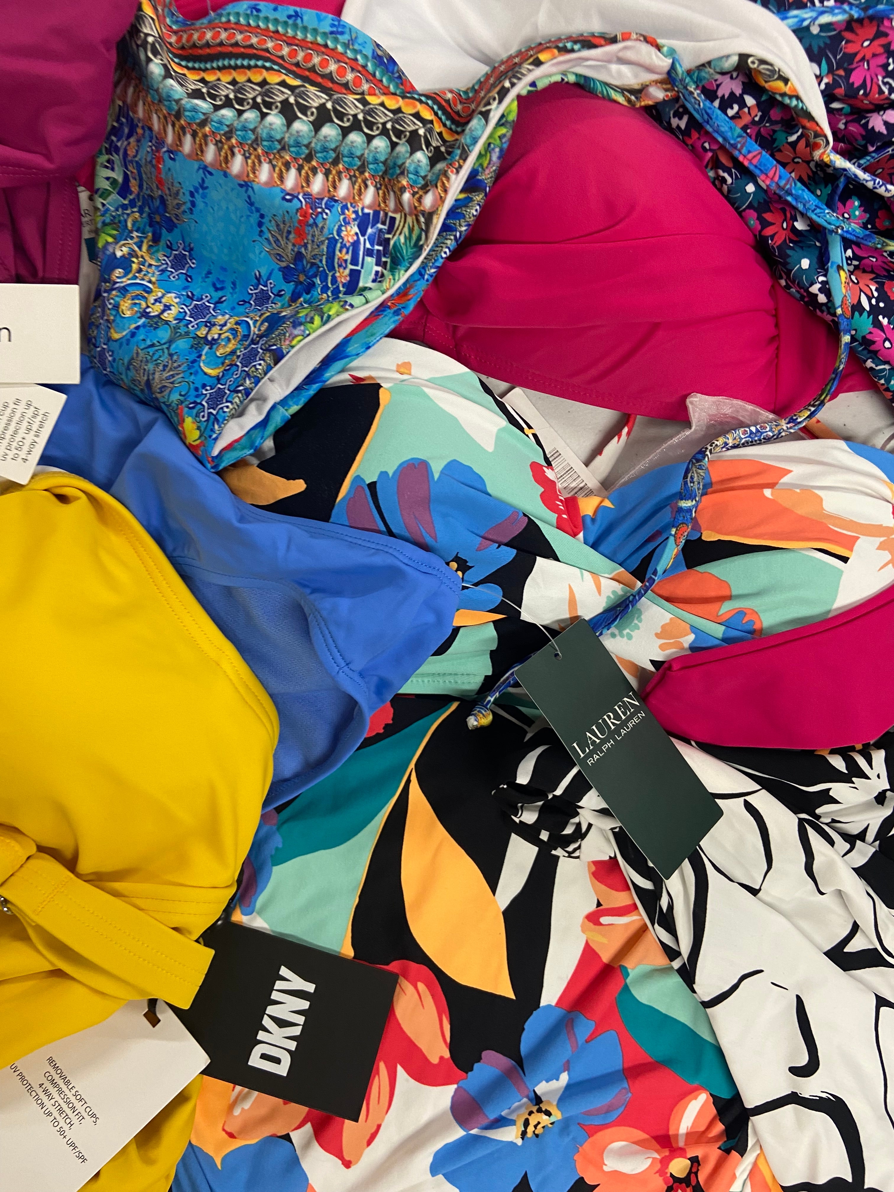 Women's Swimwear Wholesale Lot, LA BLANCA, CALVIN KLEIN, LAUREN RALPH LAUREN, DKNY, ANNE COLE and more, 15 items, Shelf Pulls, MSRP $769