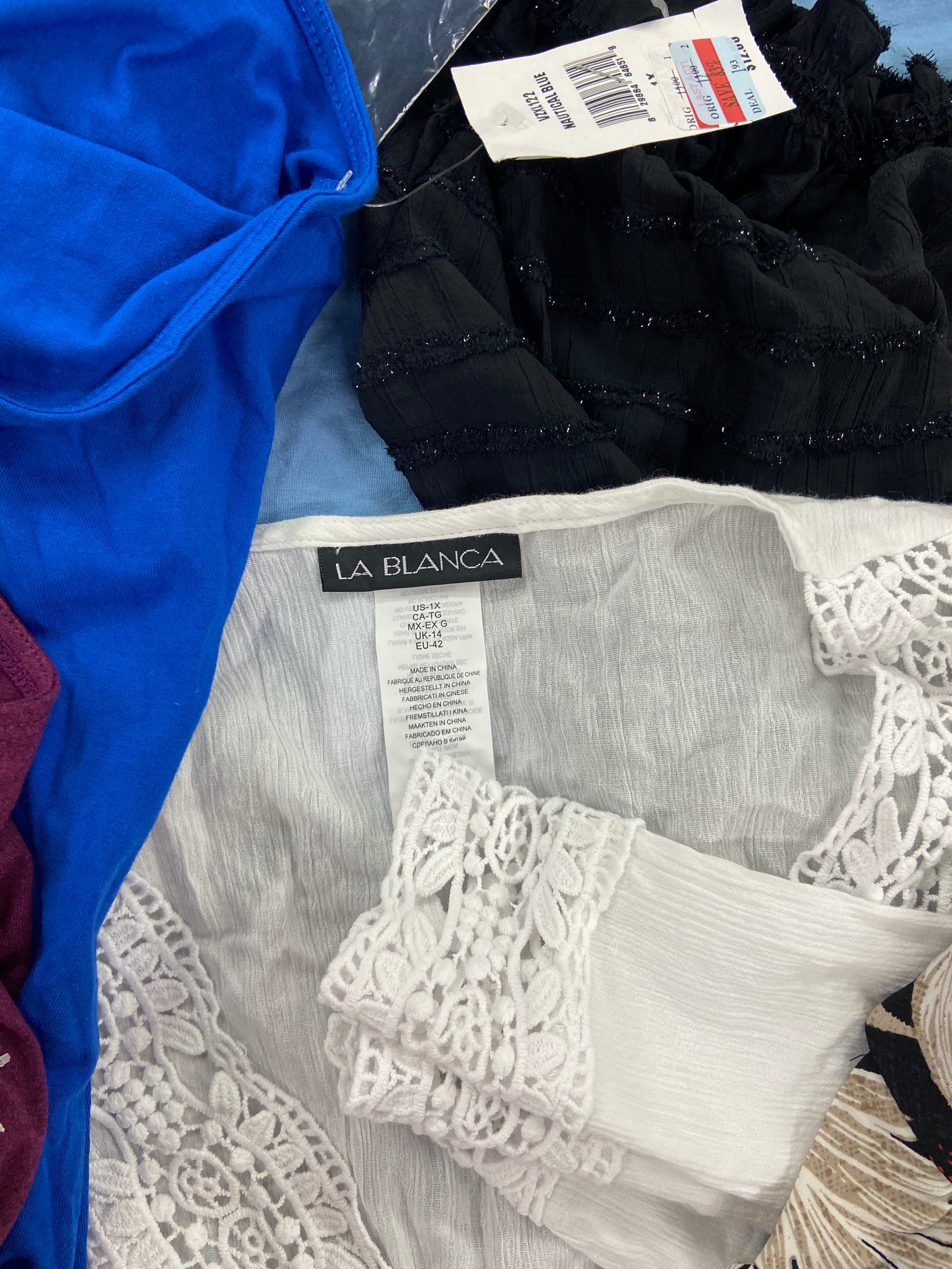 Women's Clothing Plus Size & Others Assorted Wholesale Lot, POLO RALPH LAUREN, NIKE, LA BLANCA, CALVIN KLEIN, FREE PEOPLE and more, 22 items, Shelf Pulls, MSRP $1,070