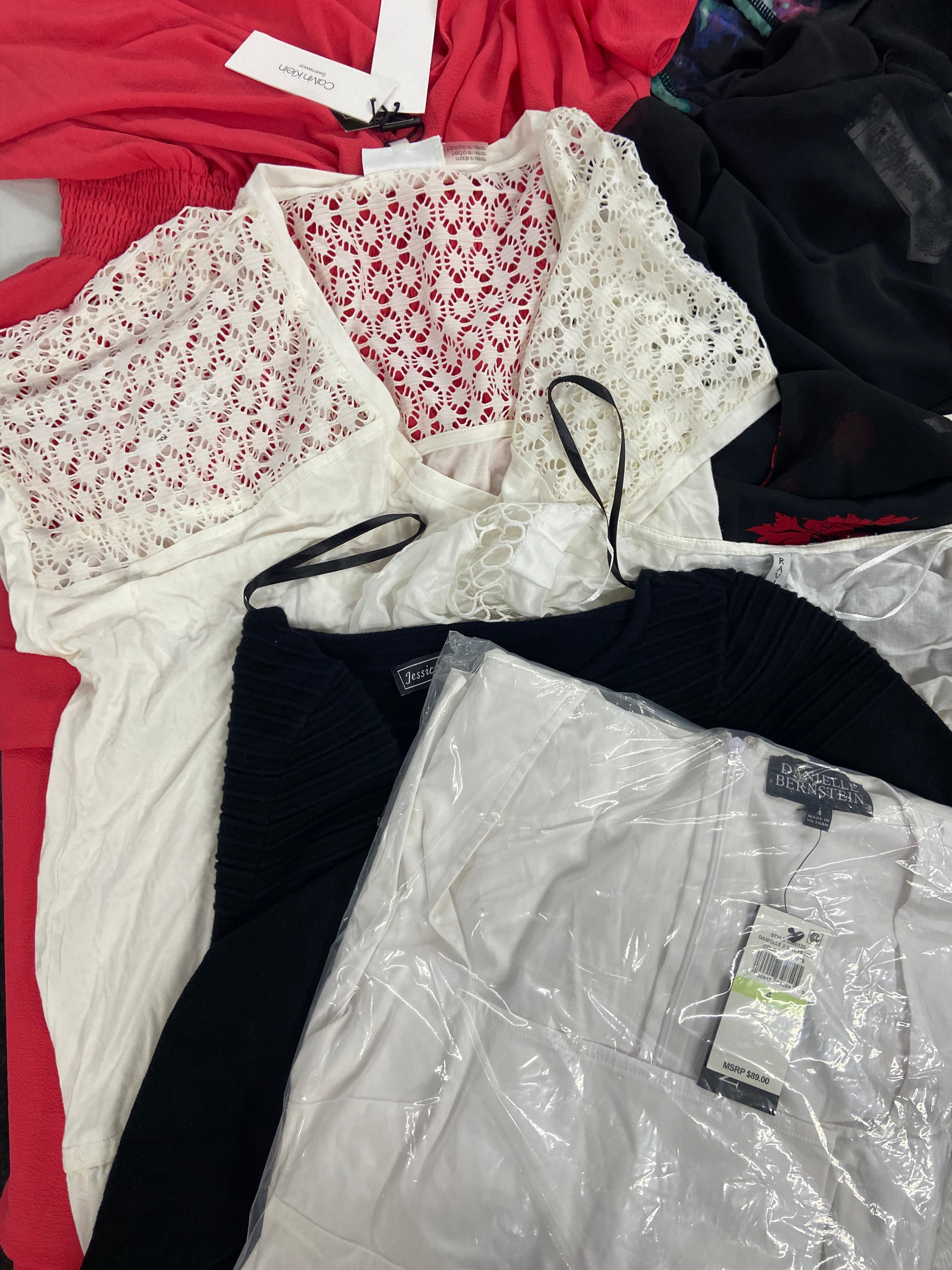Women's Clothing Assorted Wholesale Lot, MICHAEL KORS, DKNY, CALVIN KLEIN, VINCE CAMUTO, RAVIYA, JESSICA HOWARD and more, 15 items, Shelf Pulls, MSRP $1,036