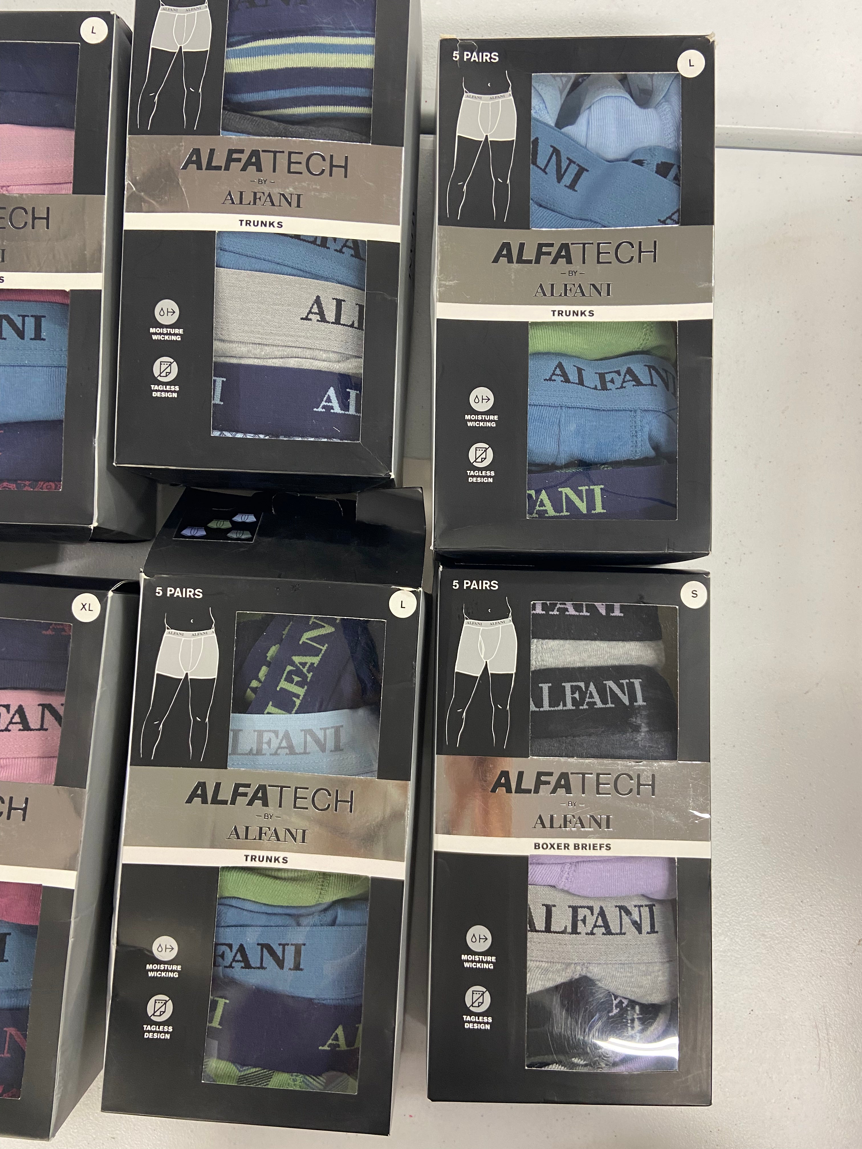 Men's Underwear Wholesale Lot, CLUB ROOM, ALFANI 8 items, Shelf Pulls, MSRP $370