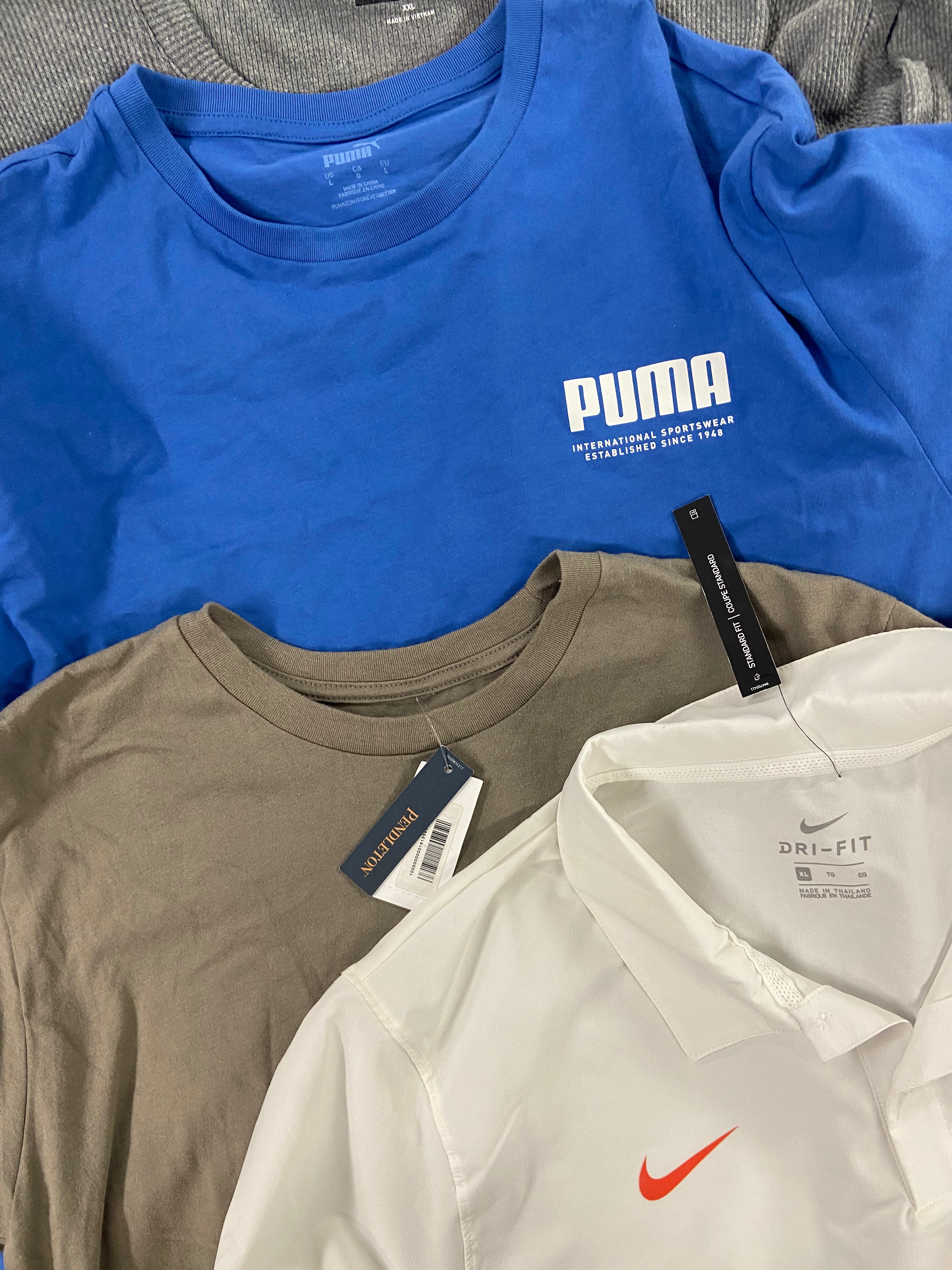 Men's Clothing Assorted Wholesale Lot, PENDLETON, PUMA, DKNY, CLUB ROOM, INC and more,  15 items, Shelf Pulls, MSRP $788