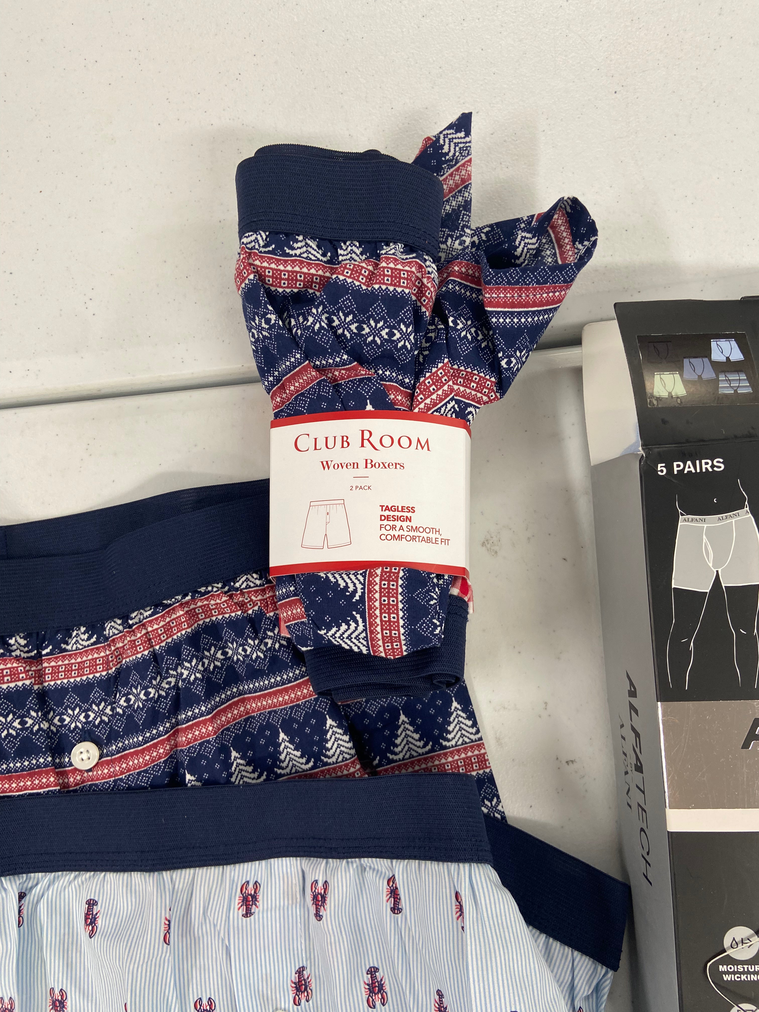 Men's Underwear (Boxer Briefs & Others) Wholesale Lot, CLUB ROOM, ALFANI, 11items, Shelf Pulls, MSRP $424