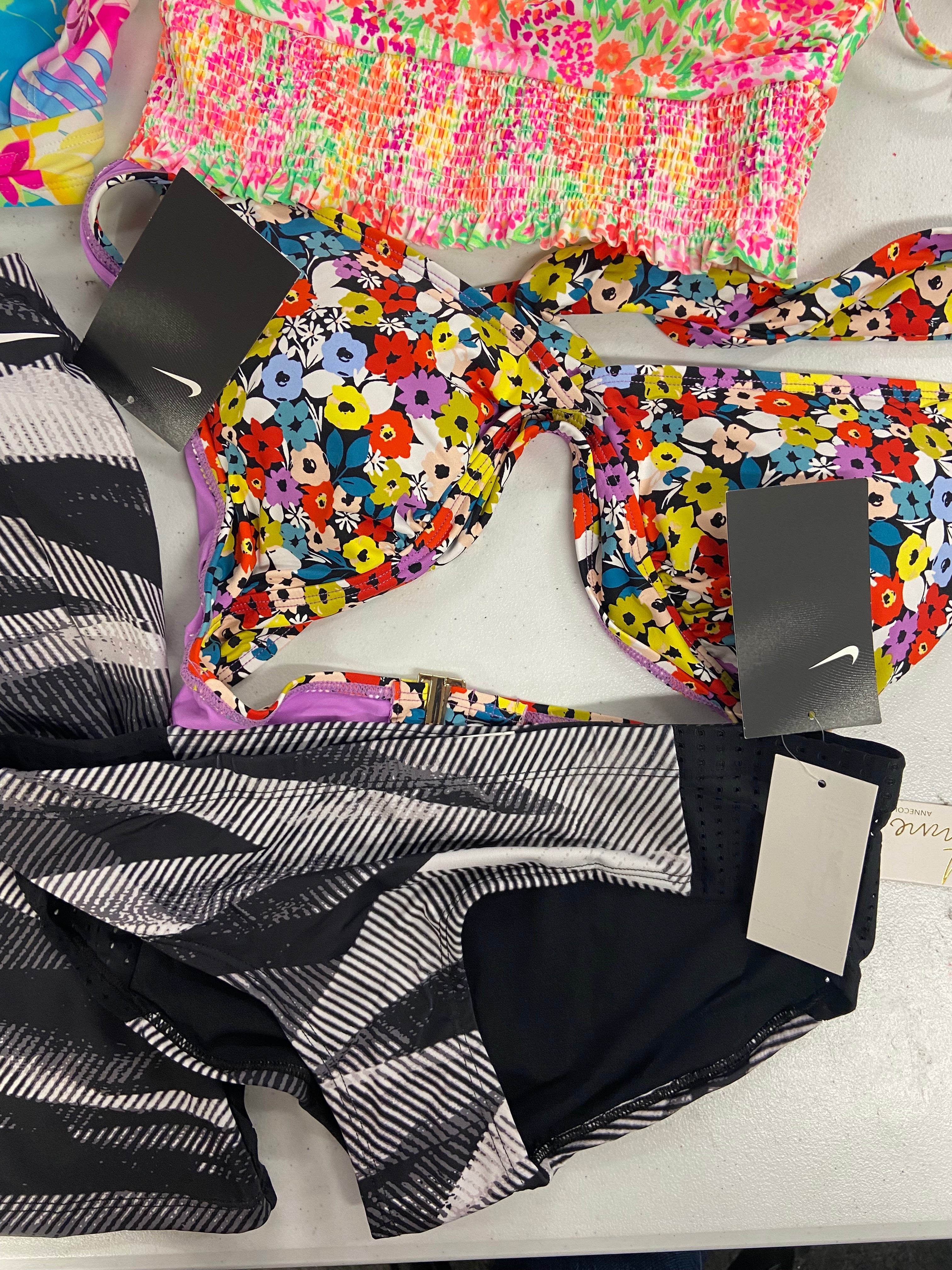 Women's Swimwear Wholesale Lot, NIKE, ISLAND ESCAPE, CALIFORNIA WAVES, SALT + COVE and more, 9 items, Shelf Pulls, MSRP $359