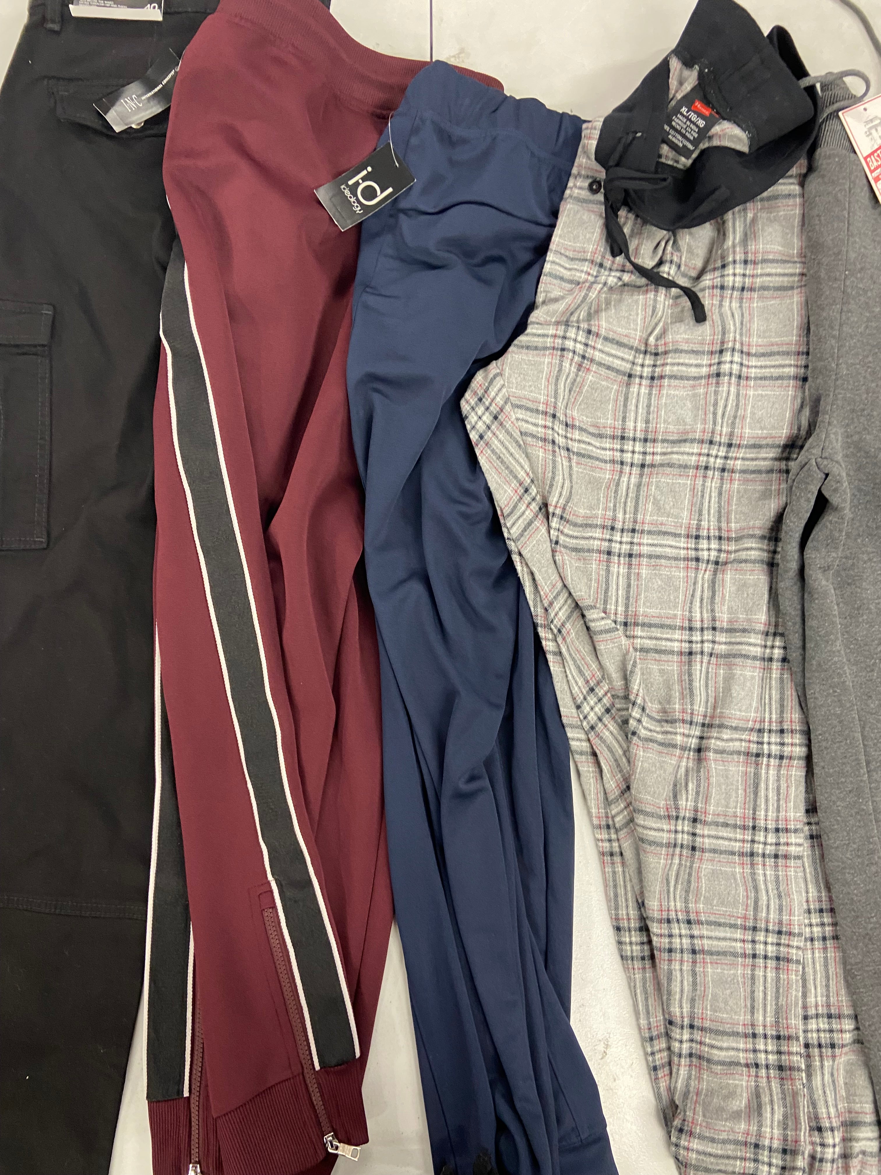Men's Clothing Pants Wholesale Lot, IDEOLOGY, HANES, BASTION TRAIL, INC, 5 items, Shelf Pulls, MSRP $244