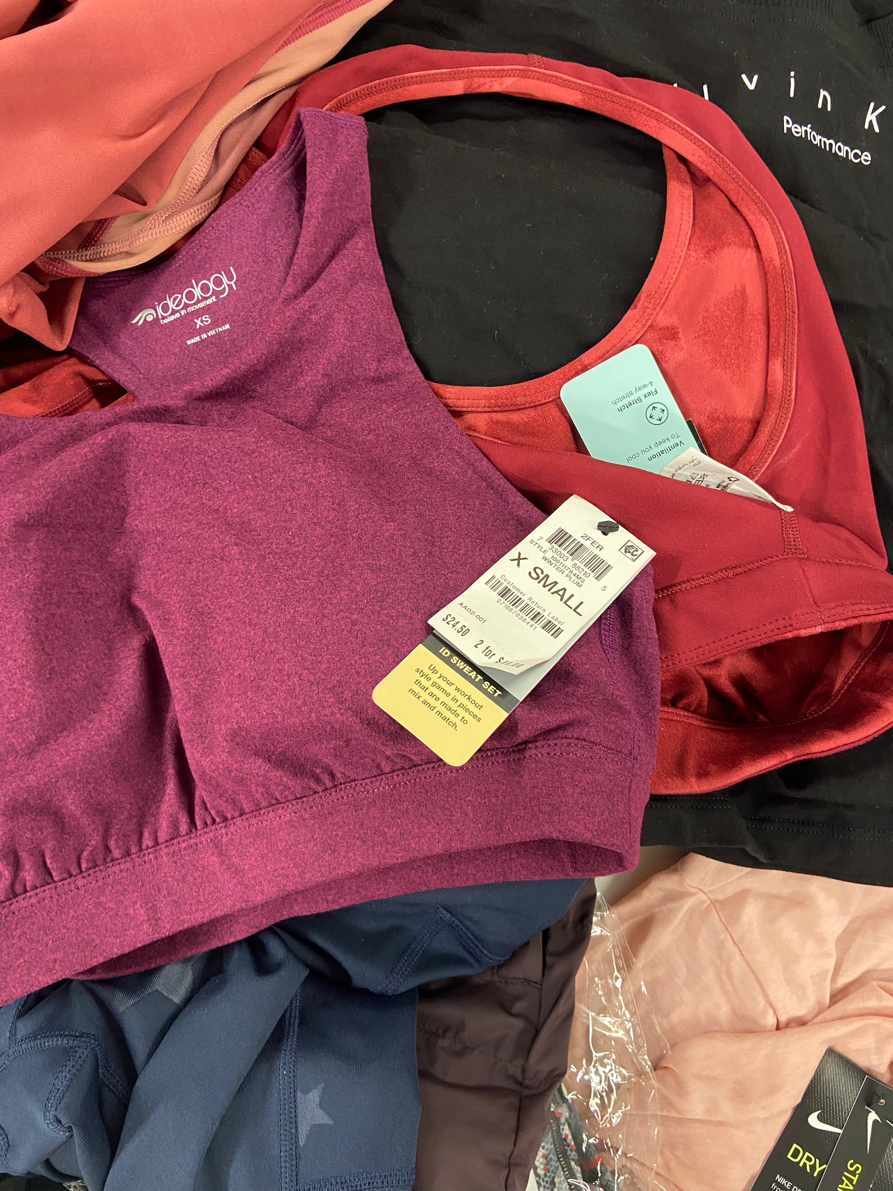 Women's Clothing Activewear Wholesale Lot, NIKE, COR, K-DEER,  32 DEGREES, CK PERFORMANCE, 22 items, Shelf Pulls, MSRP $1,006