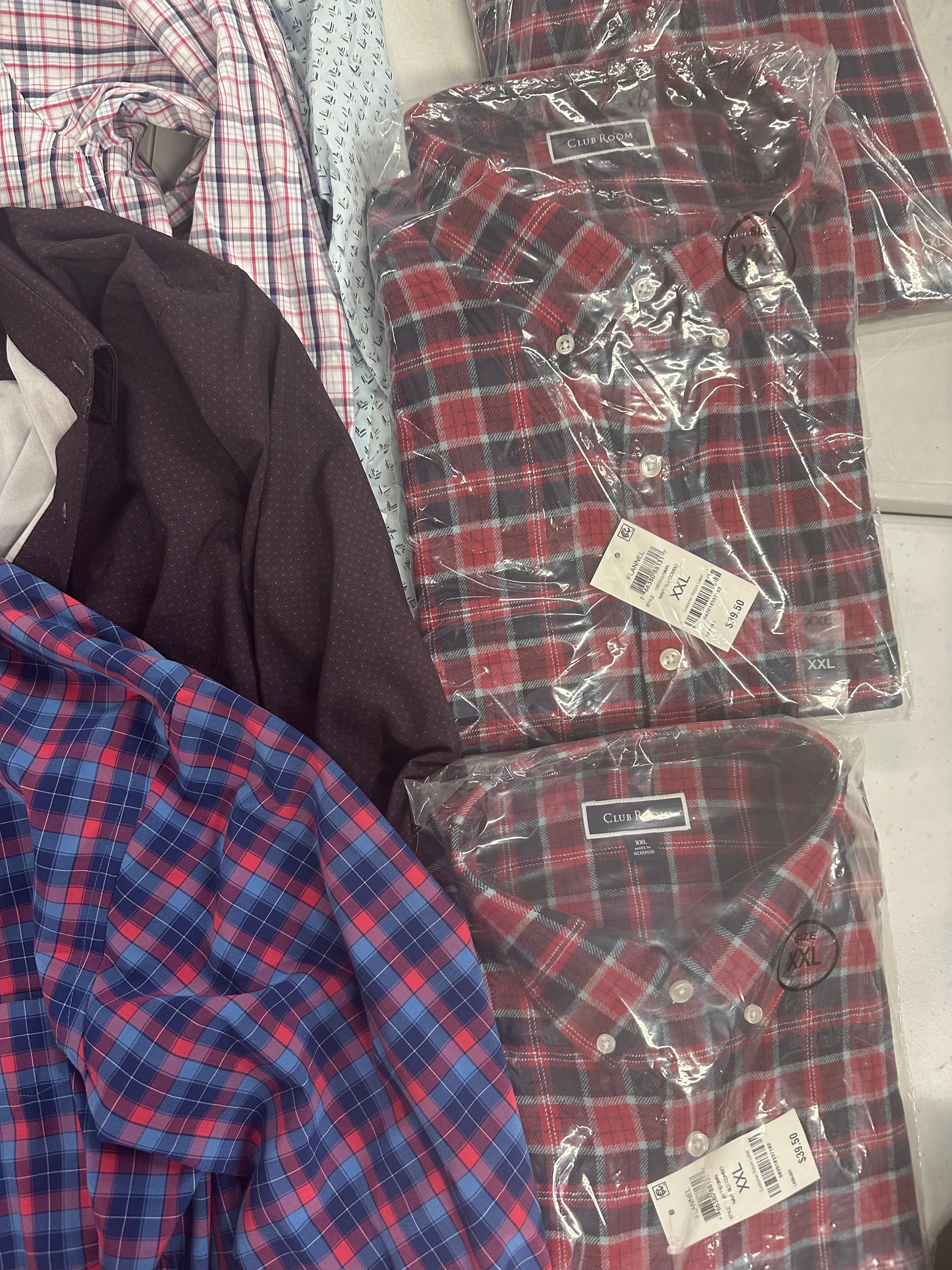 Men's Clothing Button Down Shirts Wholesale Lot, CLUB ROOM, ALFANI, 7 items, Shelf Pulls, MSRP $359