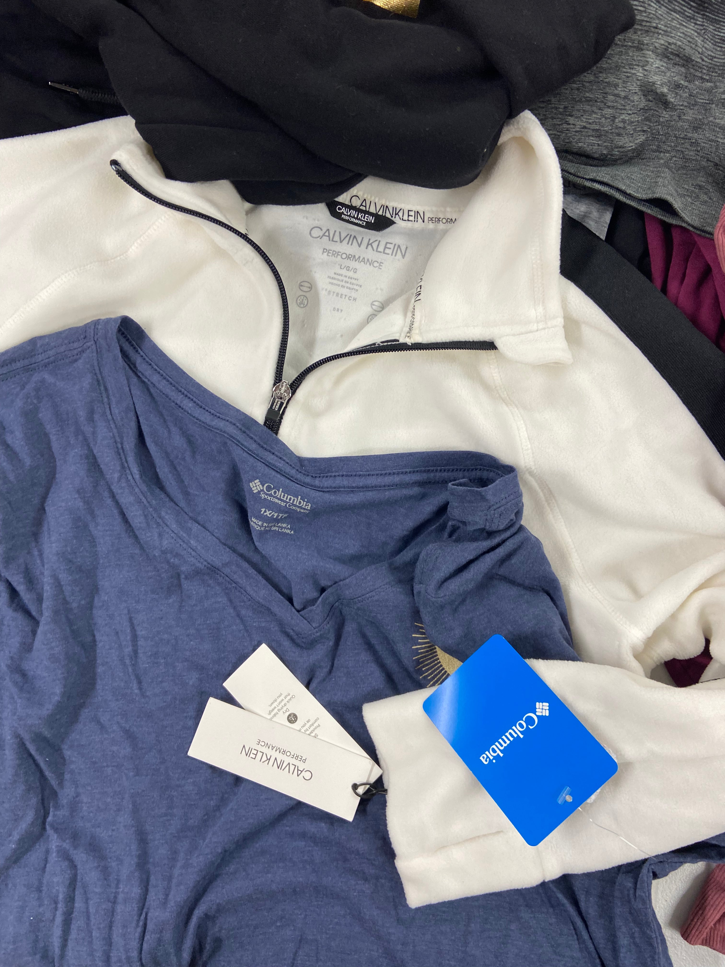 Women's Activewear Clothing Assorted Wholesale Lot, NIKE, CALVIN KLEIN, RONHILL and more, 19 items, Shelf Pulls, MSRP $726