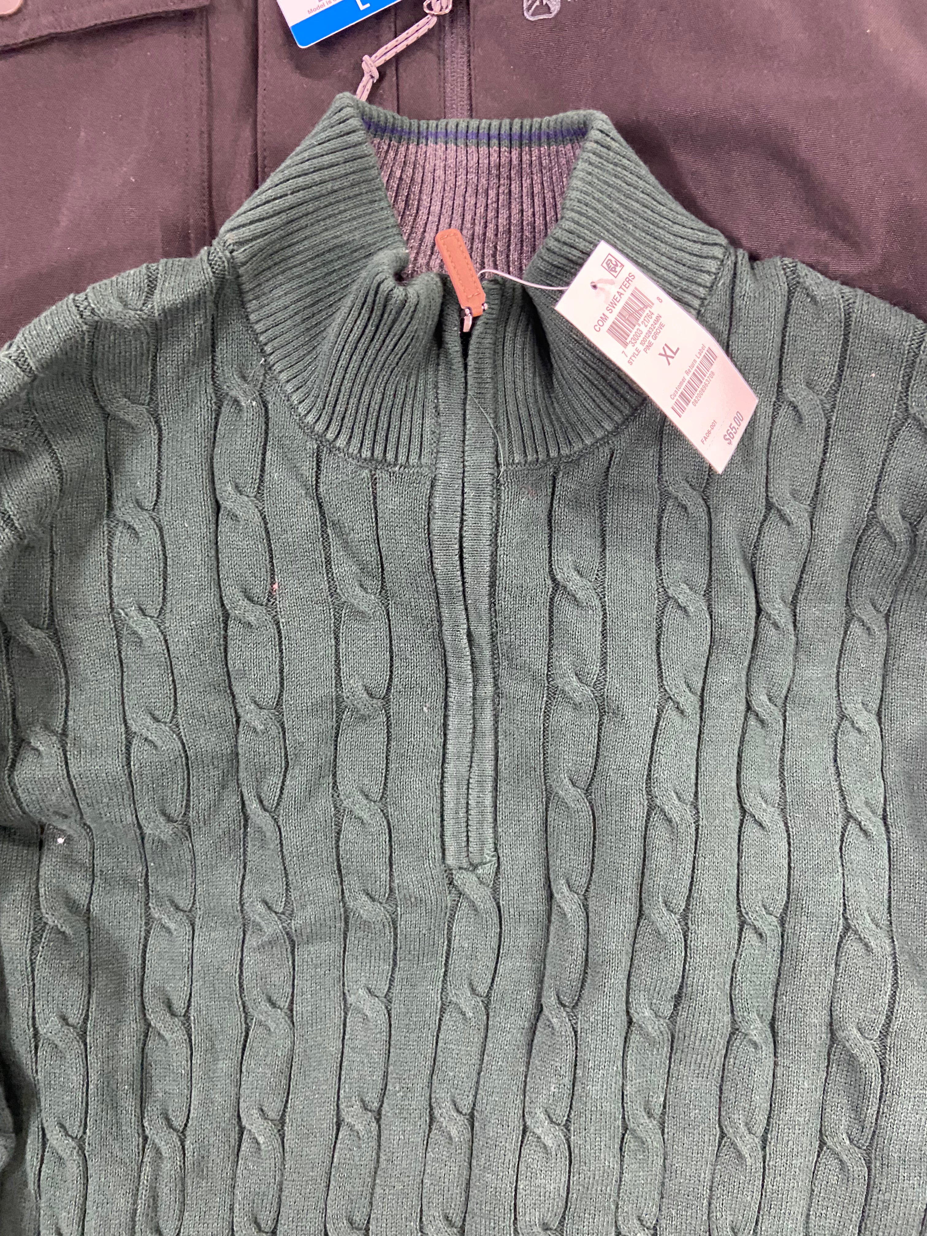 Men's Clothing Sweaters & Others, Wholesale Lot, GERRY, ORVIS, RUGGED, CLUB ROOM, RUSSELL and more, 9 items, Shelf Pulls, MSRP $504