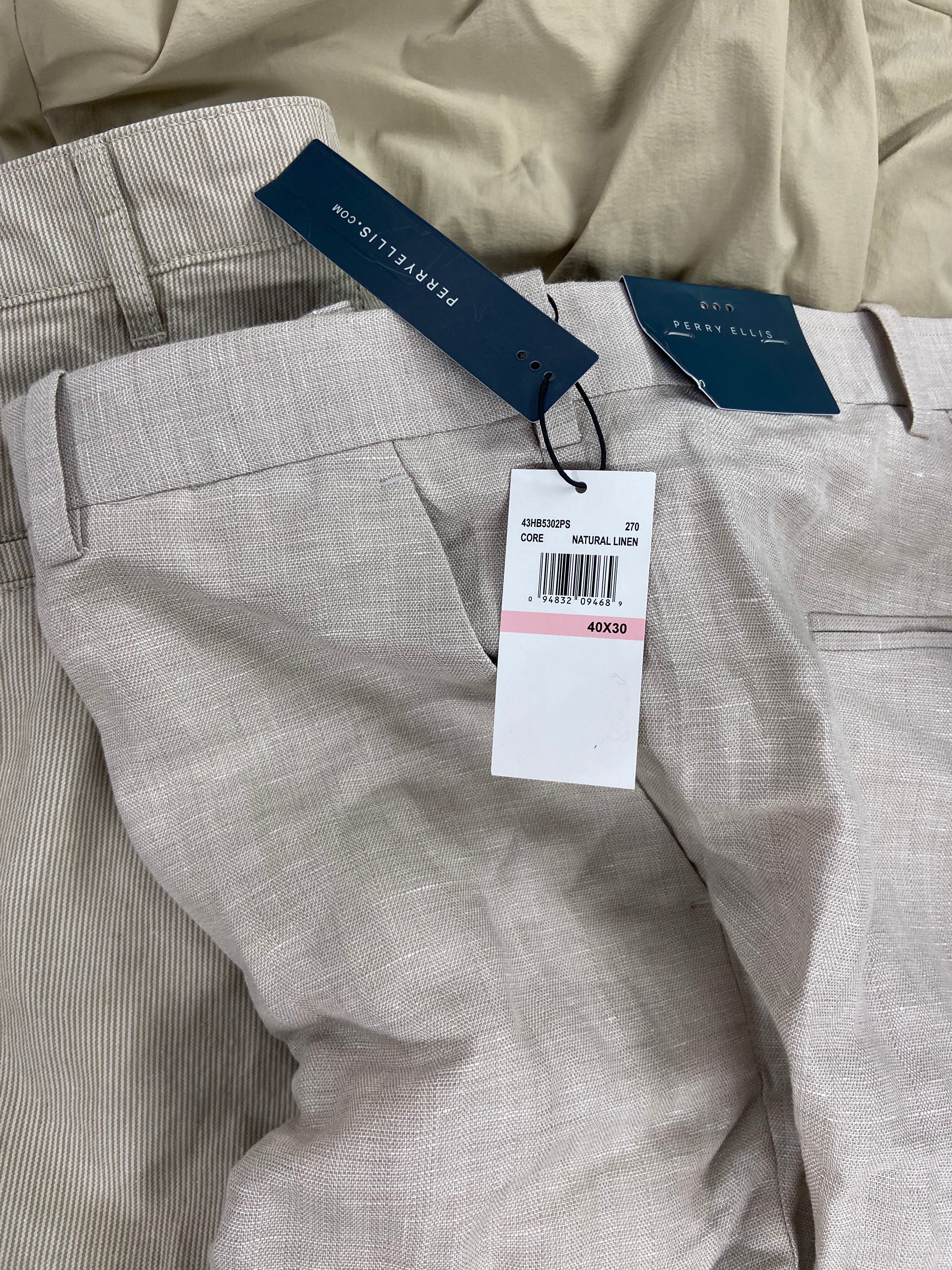 Men's Clothing Pants & Shorts Wholesale Lot, POLO RALPH LAUREN, DOCKERS, BASS OUTDOOR, PERRY ELLIS, CLUB ROOM, 7 items, Shelf Pulls, MSRP $517