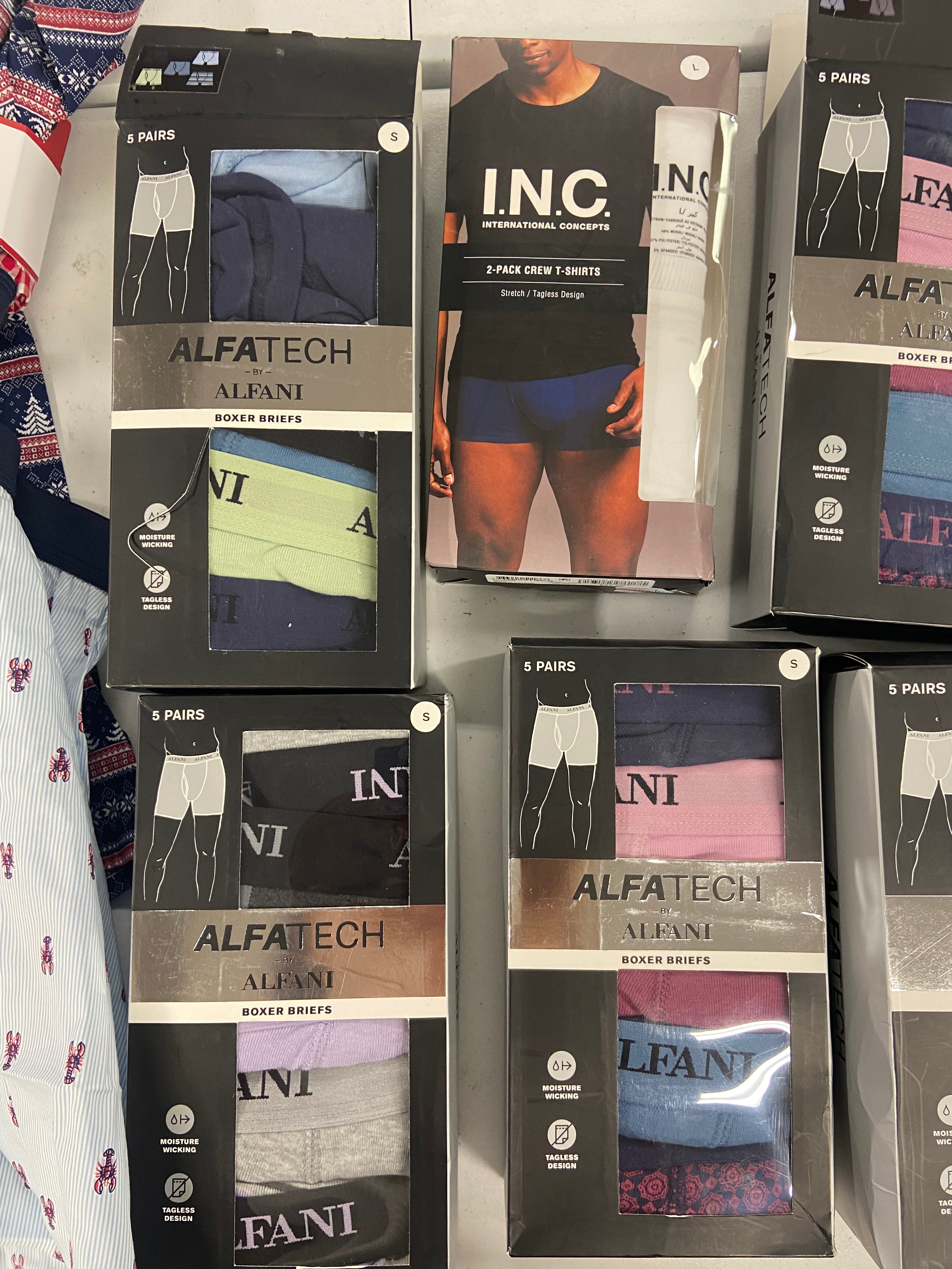 Men's Underwear (Boxer Briefs & Others) Wholesale Lot, CLUB ROOM, ALFANI, 11items, Shelf Pulls, MSRP $424