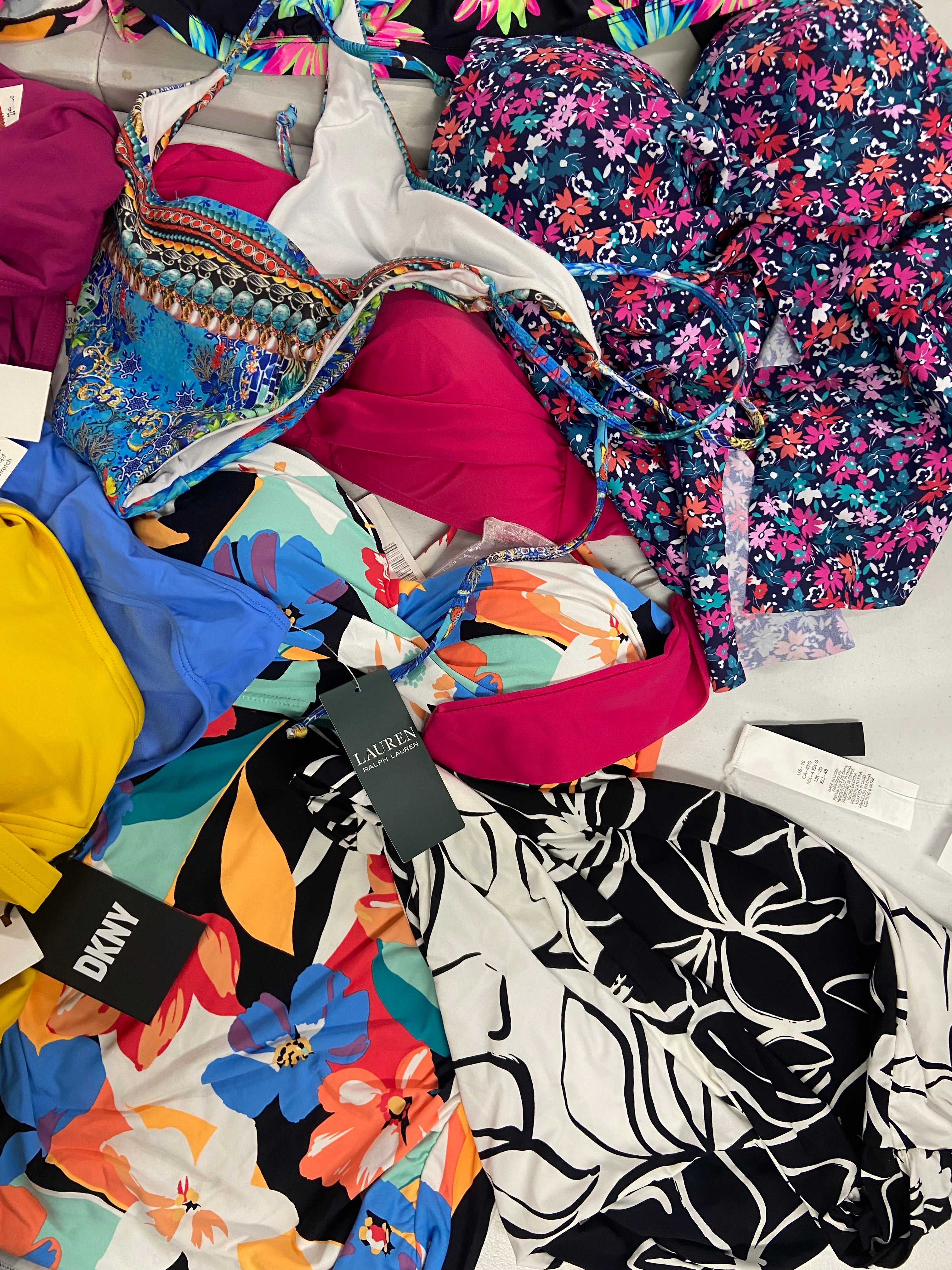 Women's Swimwear Wholesale Lot, LA BLANCA, CALVIN KLEIN, LAUREN RALPH LAUREN, DKNY, ANNE COLE and more, 15 items, Shelf Pulls, MSRP $769