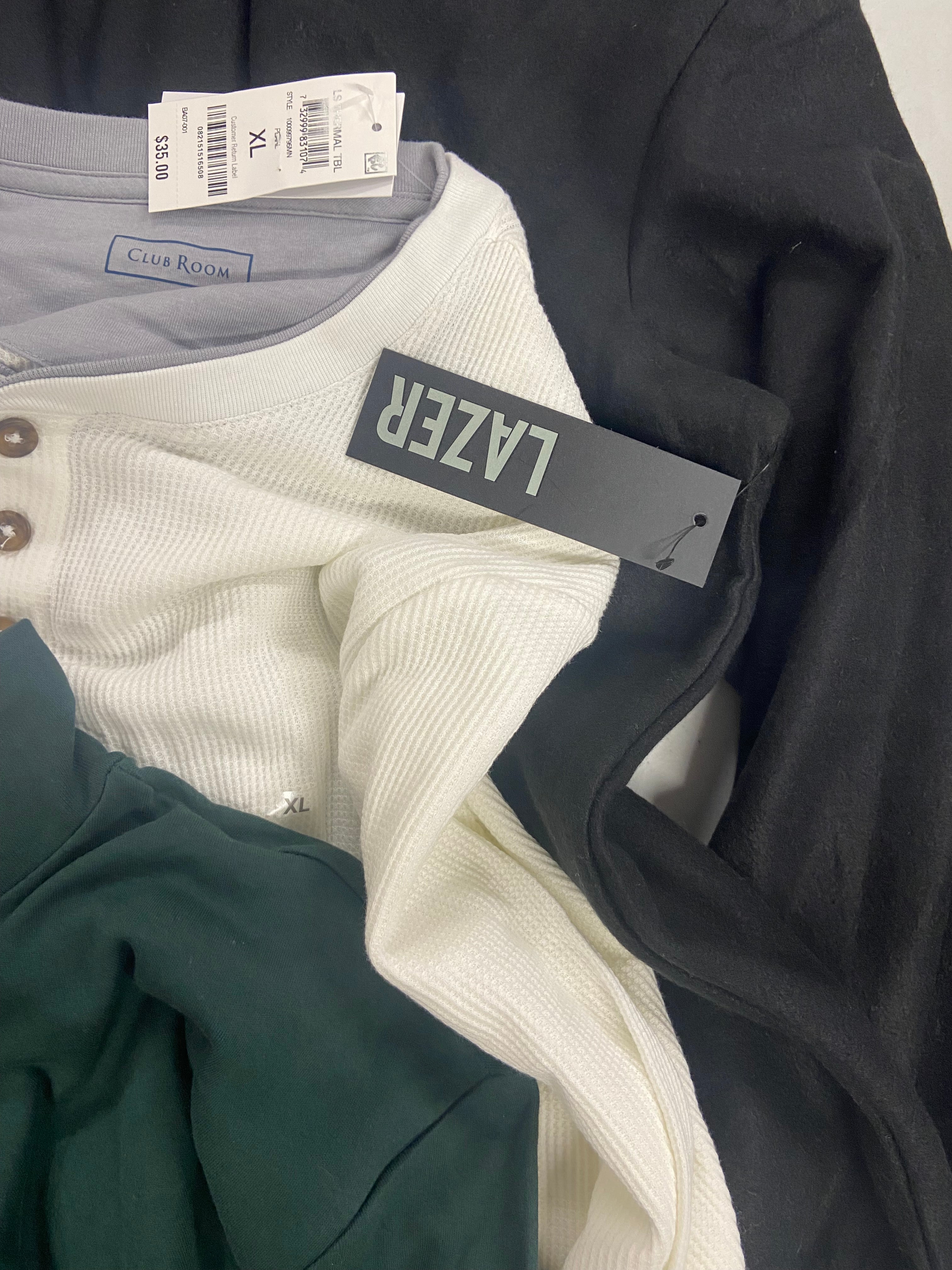 Men's Sleepwear Wholesale Lot, CLUB ROOM, LAZER, KOMAR LAYERING, 9items, Shelf Pulls, MSRP $380