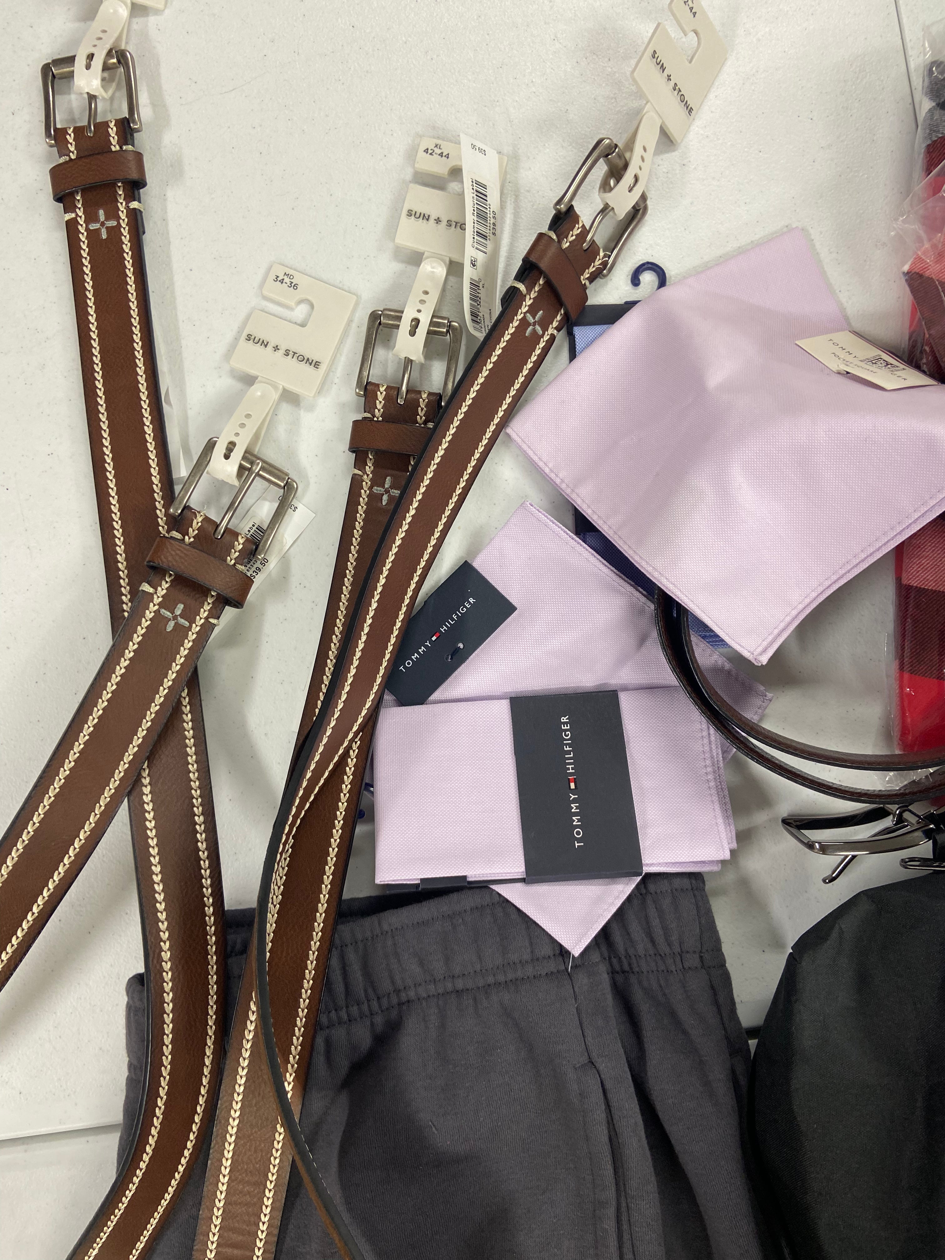 Men's Clothing & Accessories Wholesale Lot, TIMBERLAND, TOMMY HILFIGER, NAUTICA, CALVIN KLEIN, PERRY ELLIS, CHAMPION, KENNETH COLE and more, 32 items, Shelf Pulls, MSRP $1,239
