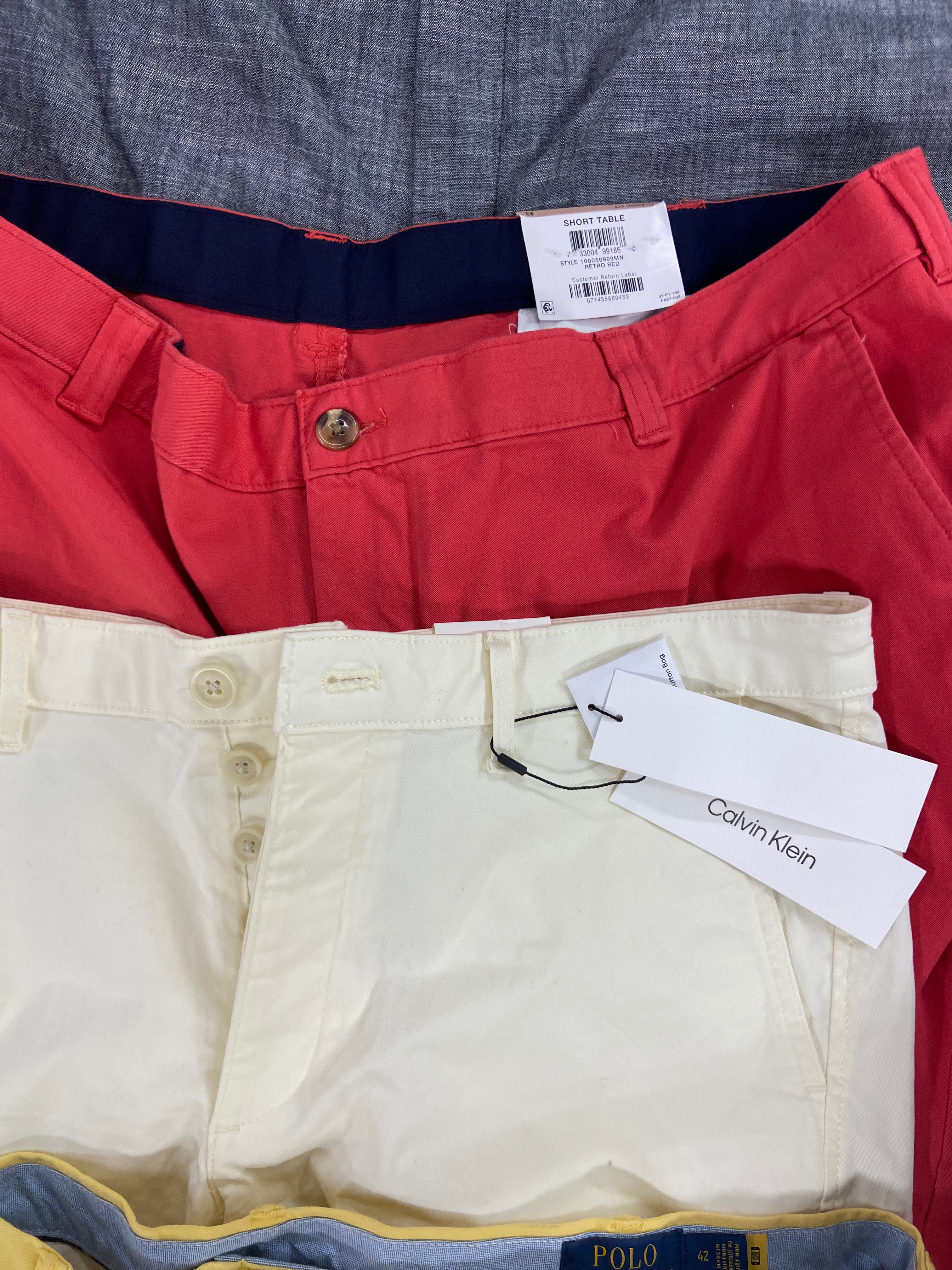 Men's Clothing Shorts Only Wholesale Lot, POLO RALPH LAUREN, CALVIN KLEIN, DKNY, PGA, RUSSEL ATHLETIC and more, 10 items, Shelf Pulls, MSRP $564