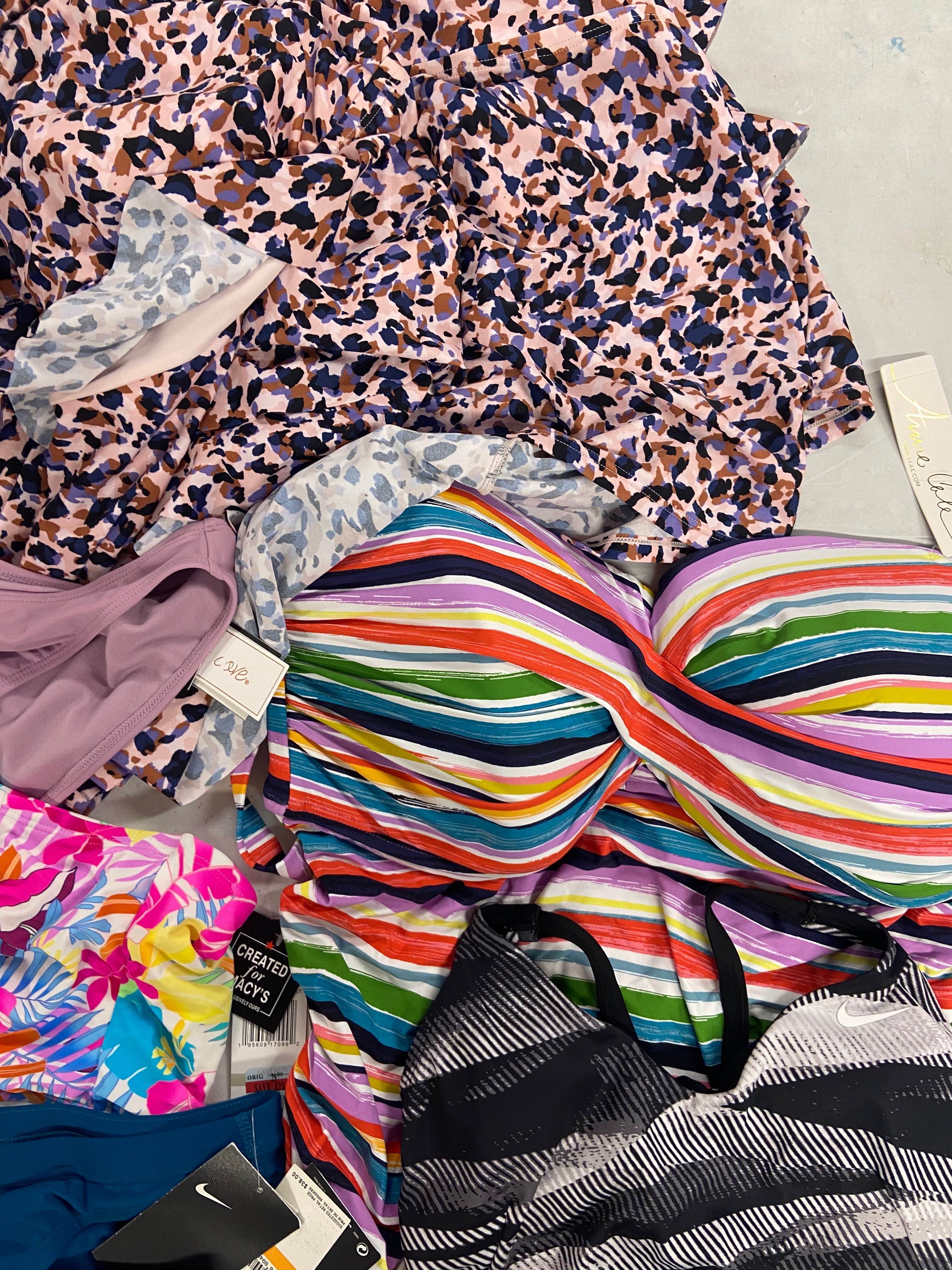 Women's Swimwear Wholesale Lot, NIKE, ANNE COLE, COLE OF CALIFORNIA and more, 12 items, Shelf Pulls, MSRP $591