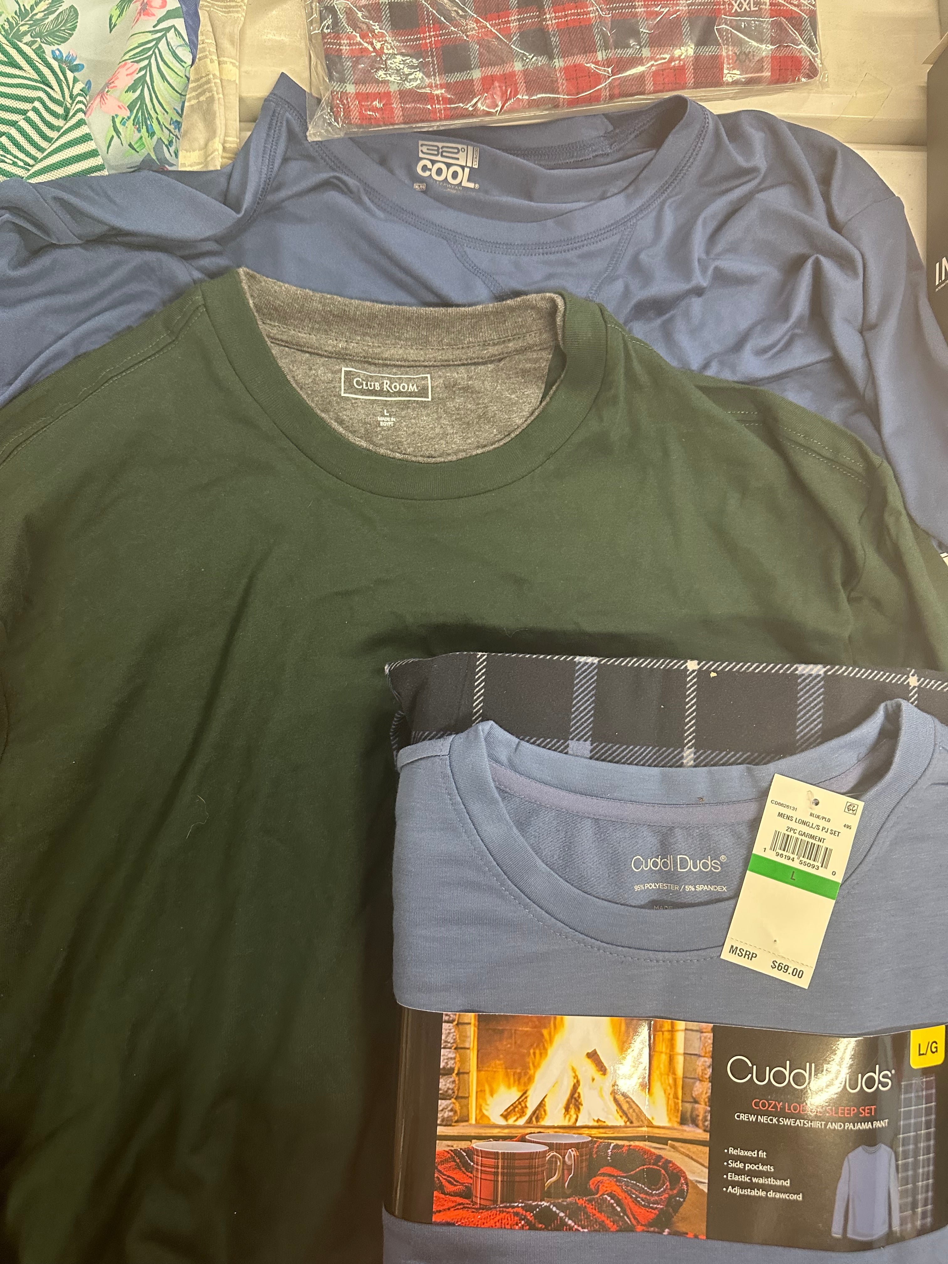 Men's Clothing Tops & Others Wholesale Lot, PERRY ELLIS, 32 DEGREES, BAR III, CLUB ROOM, INC and more, 11 items, Shelf Pulls, MSRP $537