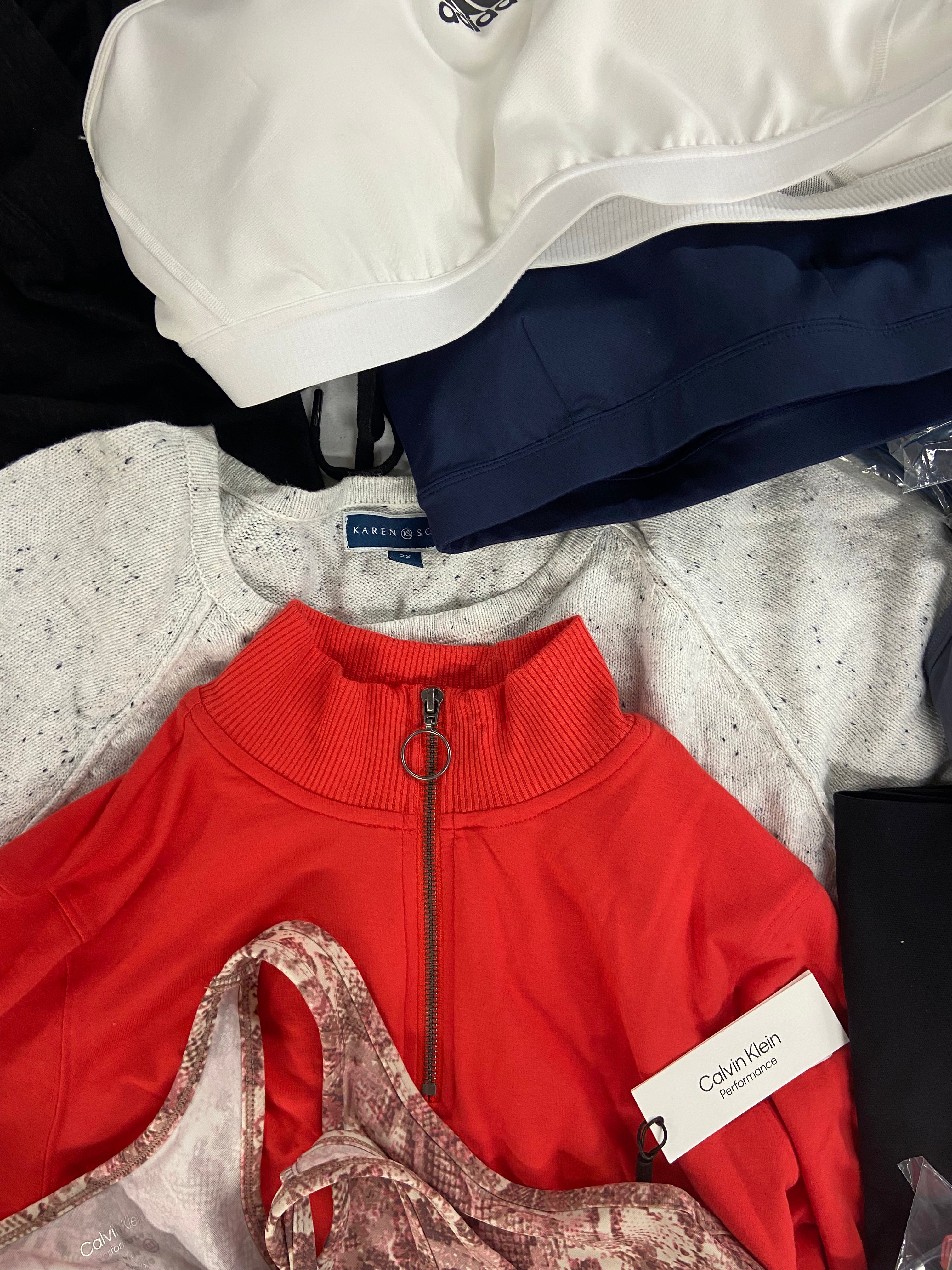 Women's Clothing Activewear & Others, Wholesale Lot, ADIDAS, CK PERFORMANCE, LEONISA, IDEOLOGY and more, 25 items, Shelf Pulls, MSRP $808