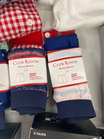 Men's Underwear (Boxers & Others) Wholesale Lot, ALFANI, CLUB ROOM 16 items, Shelf Pulls, MSRP $450