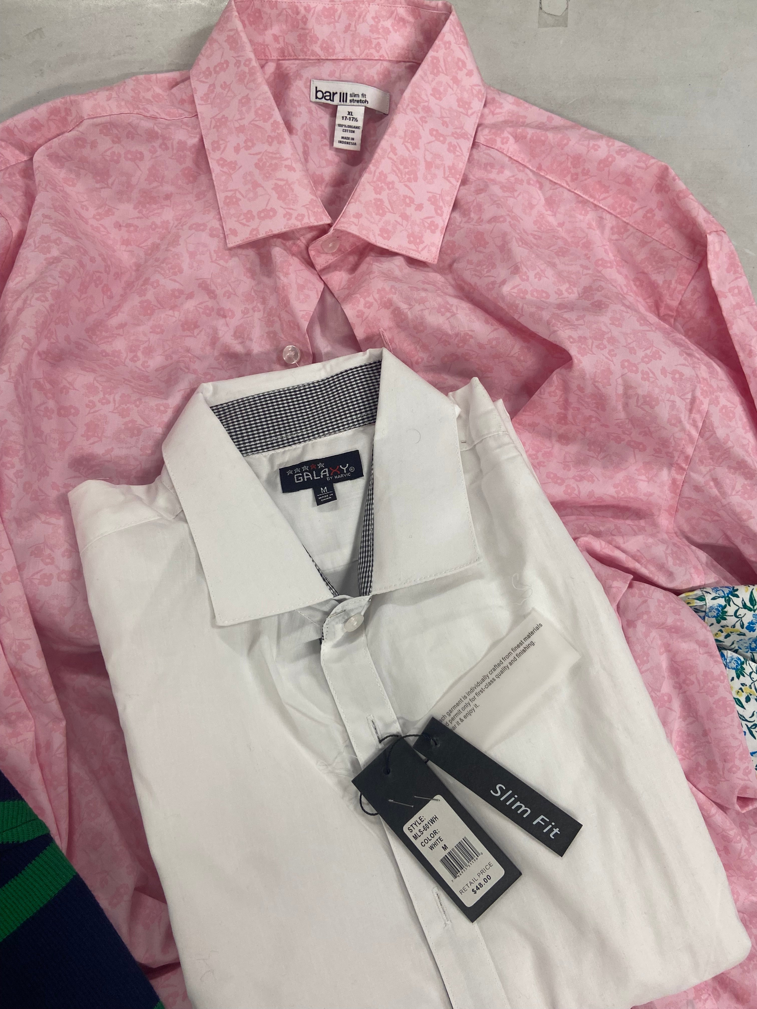 Men's Clothing Button-Down Shirts a& Others Wholesale Lot, POLO RALPH LAUREN, GALAXY, CLUB ROOM and more, 13 items, Shelf Pulls, MSRP $755