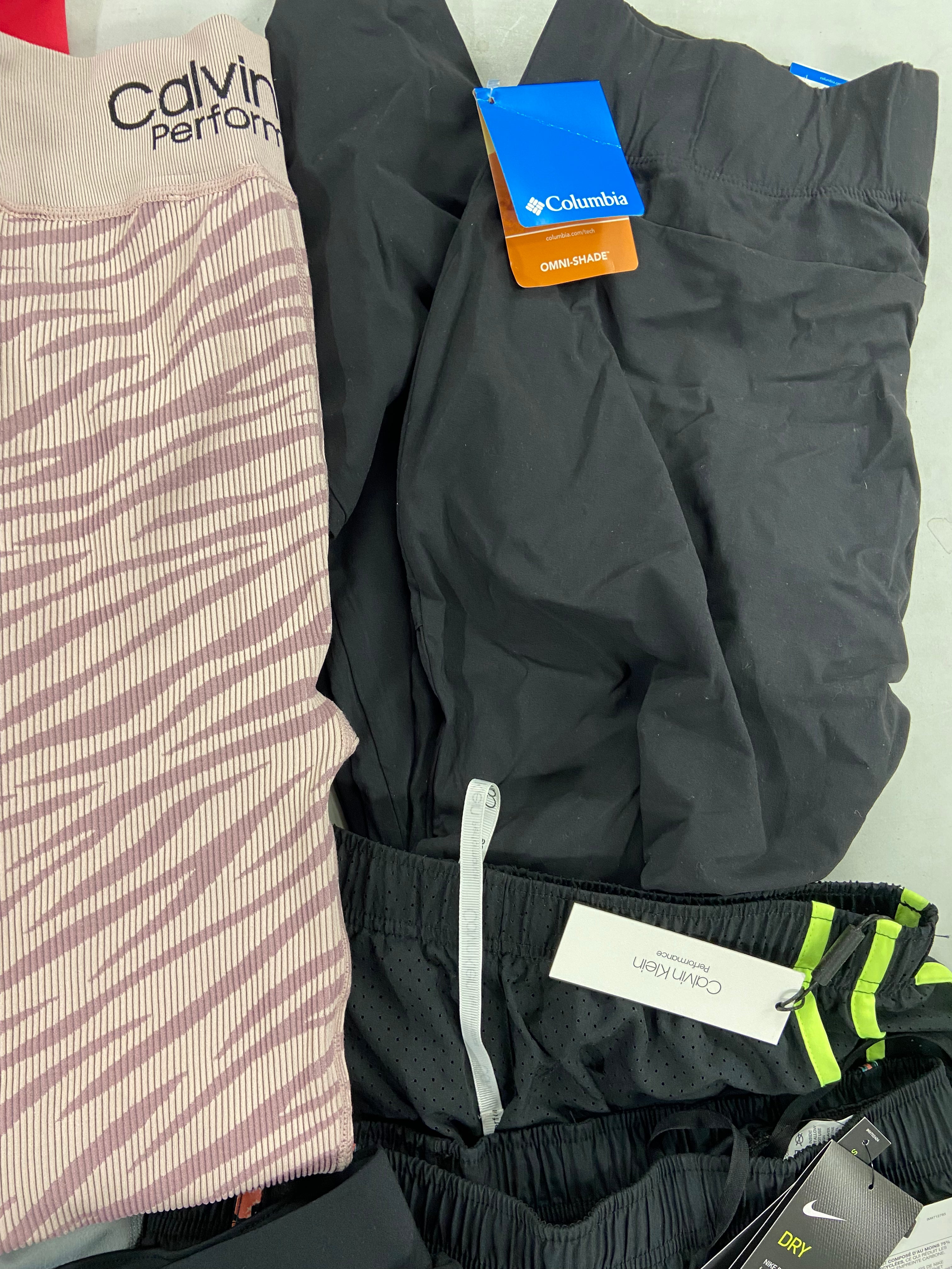 Women's Clothing Activewear Wholesale Lot, NIKE, UNDER ARMOUR, ADIDAS, CALVIN KLEIN, IDEOLOGY, 27 items, Shelf Pulls, MSRP $859