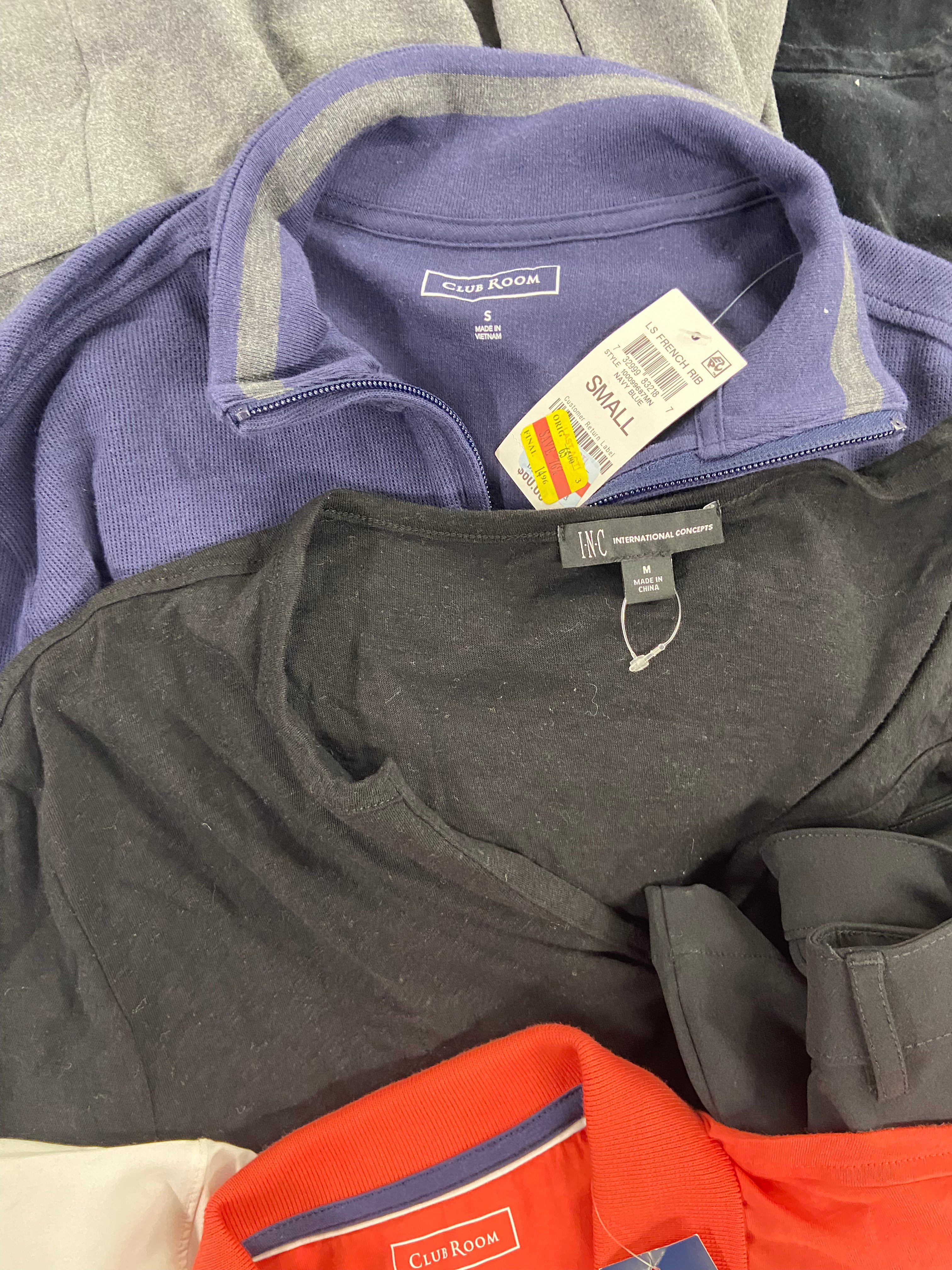 Men's Clothing Assorted Wholesale Lot, PENDLETON, PUMA, DKNY, CLUB ROOM, INC and more,  15 items, Shelf Pulls, MSRP $788