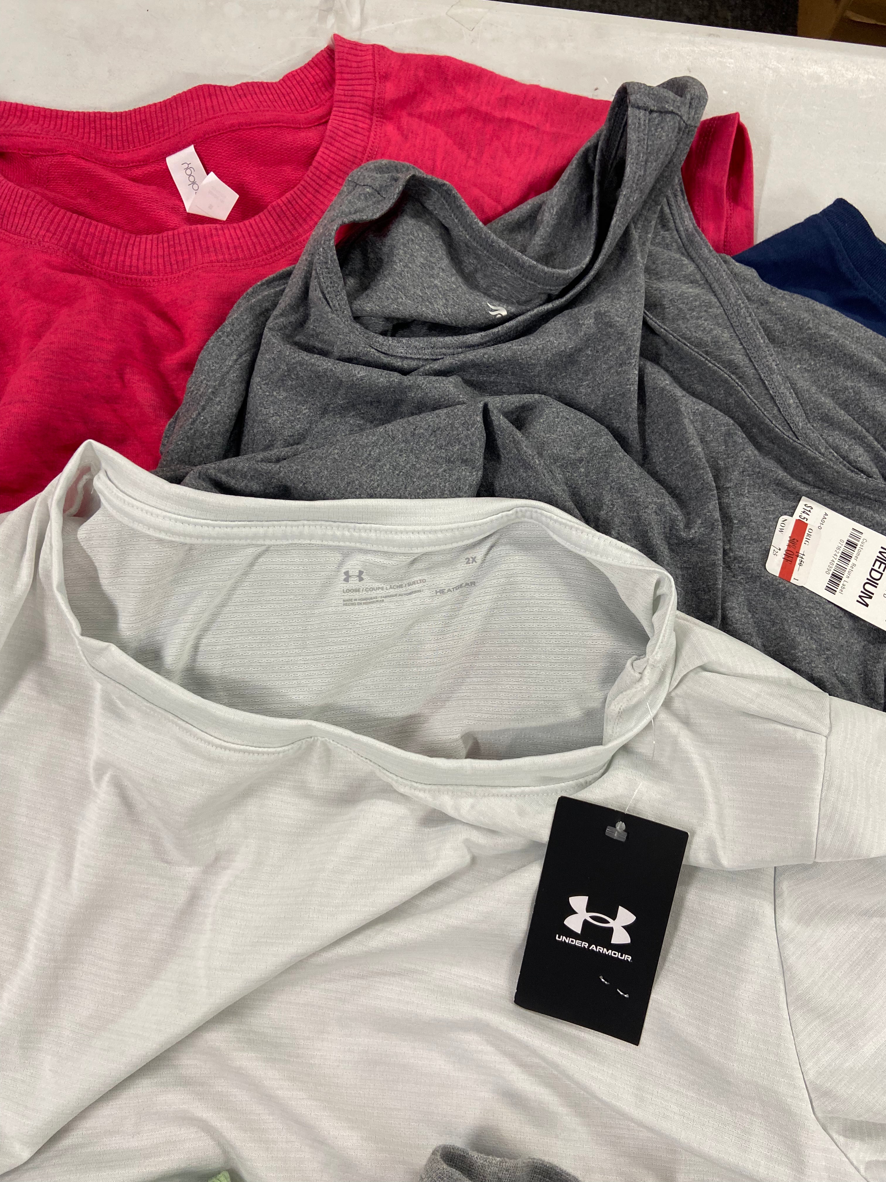 Women's Clothing Workout Outfits Wholesale Lot, NIKE, UNDER ARMOUR, CALVIN KLEIN, IDEOLOGY,  20 items, Shelf Pulls, MSRP $692
