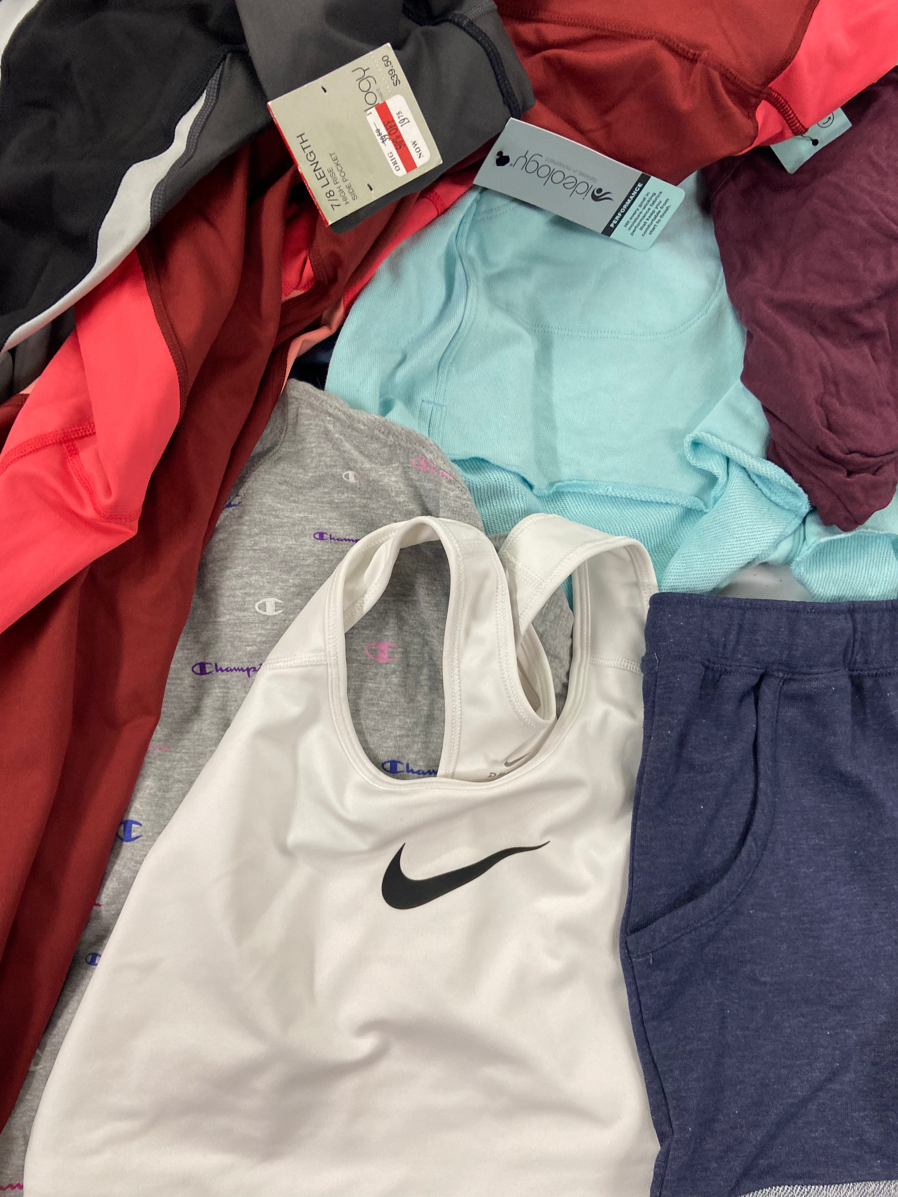 Women's Clothing Activewear Wholesale Lot, NATORI, NIKE, CK PERFORMANCE, CHAMPION, DANSKIN, MONDETTA and more,  20 items, Shelf Pulls, MSRP $795