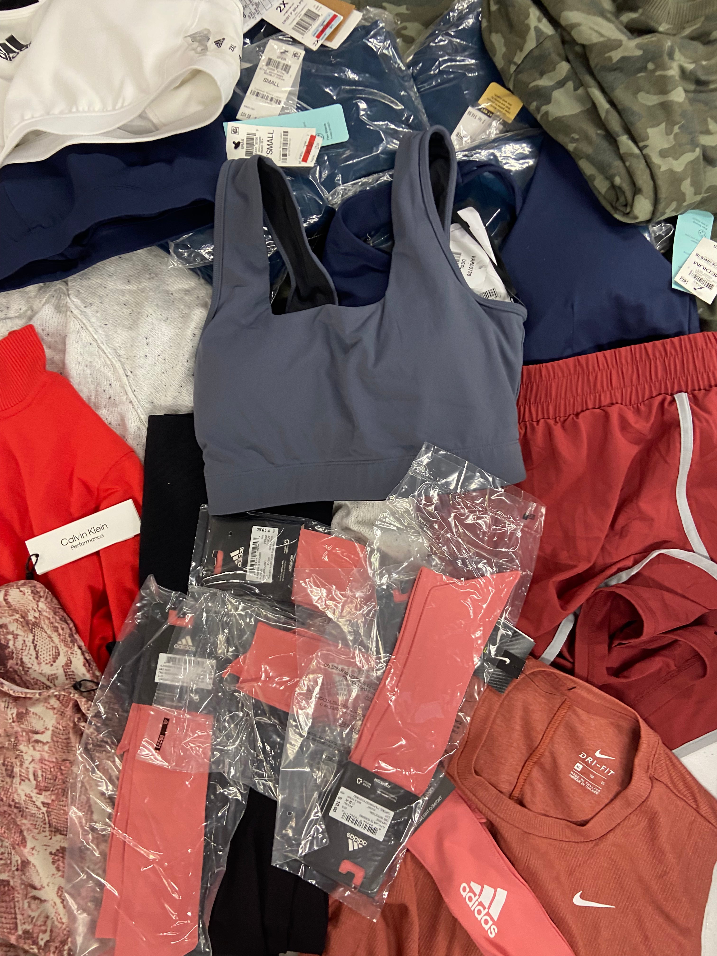 Women's Clothing Activewear & Others, Wholesale Lot, ADIDAS, CK PERFORMANCE, LEONISA, IDEOLOGY and more, 25 items, Shelf Pulls, MSRP $808