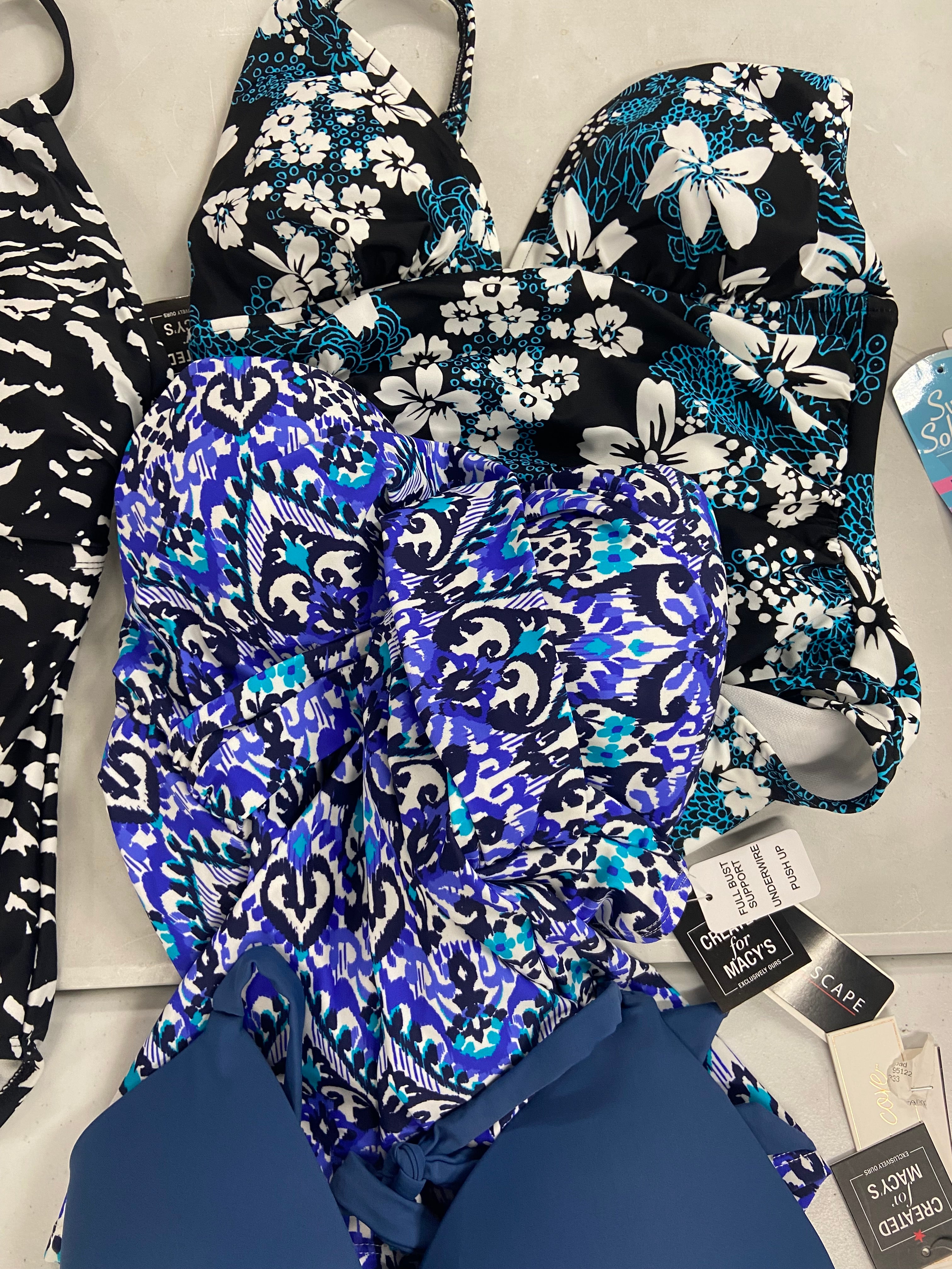 Women's Swimwear Wholesale Lot, SWIM SOLUTIONS, ANNE COLE, SALT + COVE,  ISLAND ESCAPE, 15 items, Shelf Pulls, MSRP $508