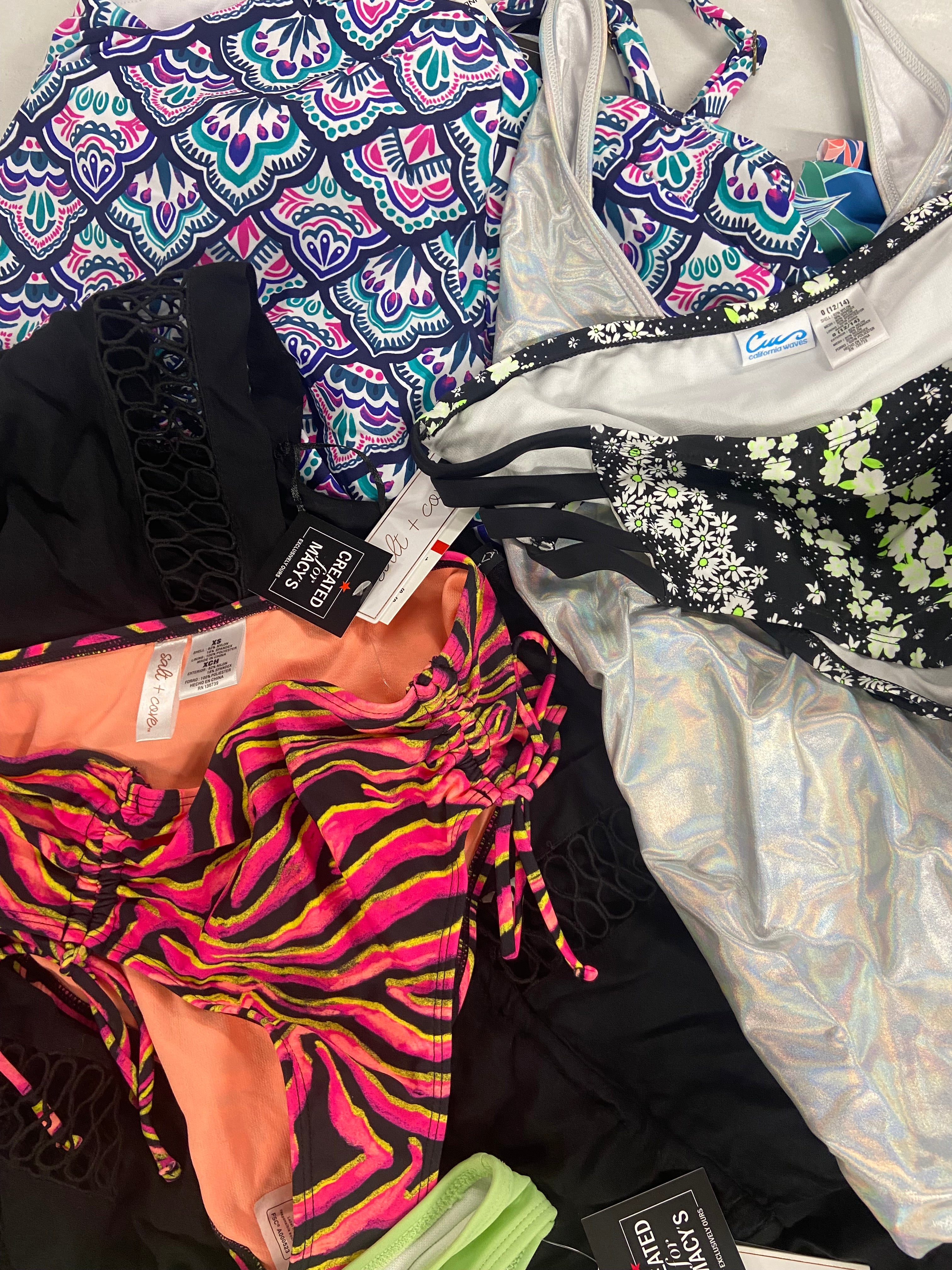 Women's Swimwear Wholesale Lot, BECCA, DKNY, ROD BEATTIE BLEU, RAISINS PLUS, RAVIYA and more, 17 items, Shelf Pulls, MSRP $813