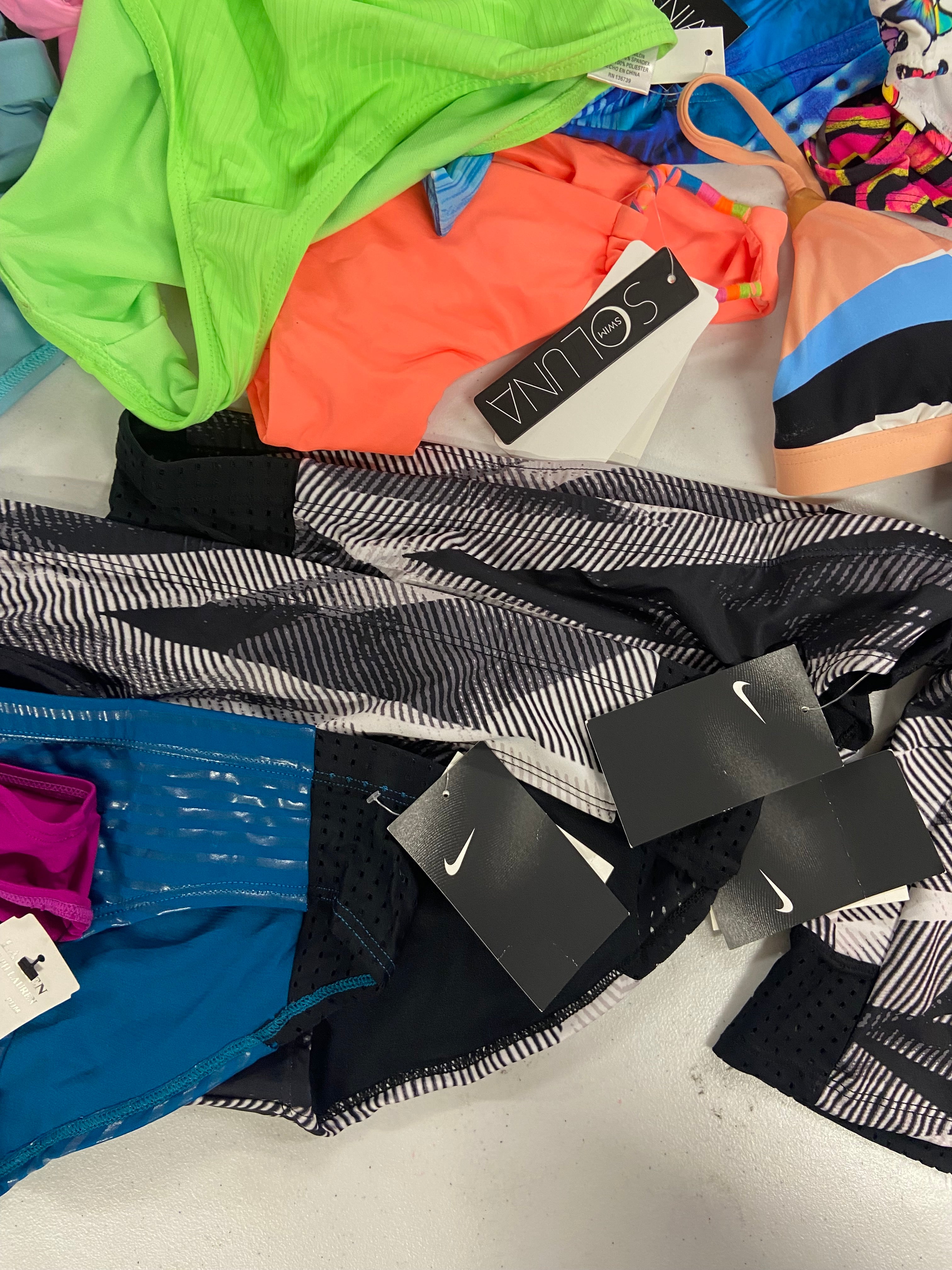 Women's Swimwear Wholesale Lot, LAUREN RALPH LAUREN, NIKE, ROXY, KATE SPADE, LA MODA, SOLUNA and more, 24 items, Shelf Pulls, MSRP $926