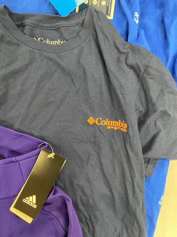 Men's Clothing Tops ADIDAS, COLUMBIA, KARL LAGERFELD, CLUB ROOM and more, Wholesale Lot 11 items, Shelf Pulls, MSRP $527