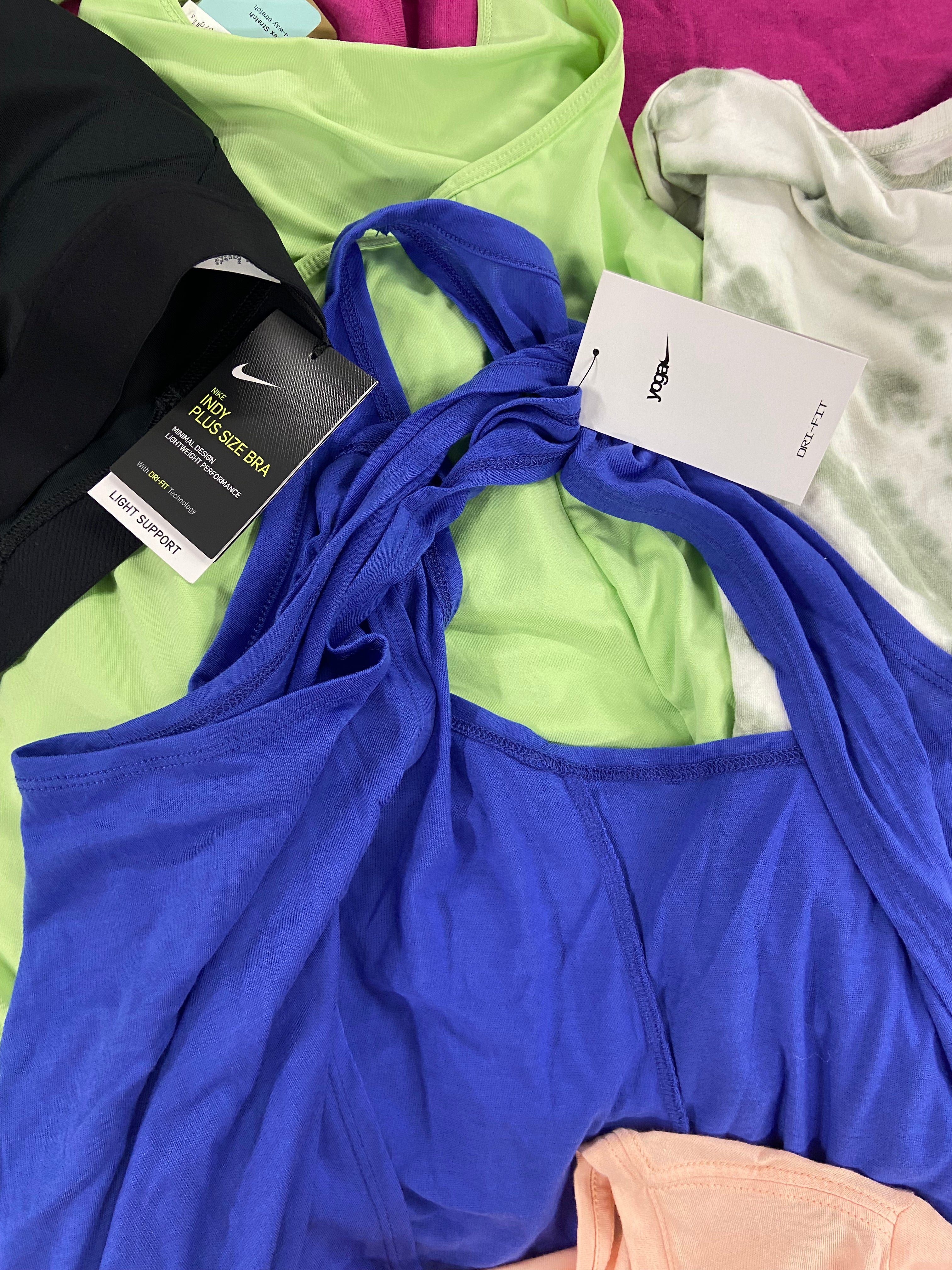 Women's Clothing Activewear Wholesale Lot, COLUMBIA, NIKE, SKECHERS, UNDER ARMOUR, DKNY and more, 17 items, Shelf Pulls, MSRP $545