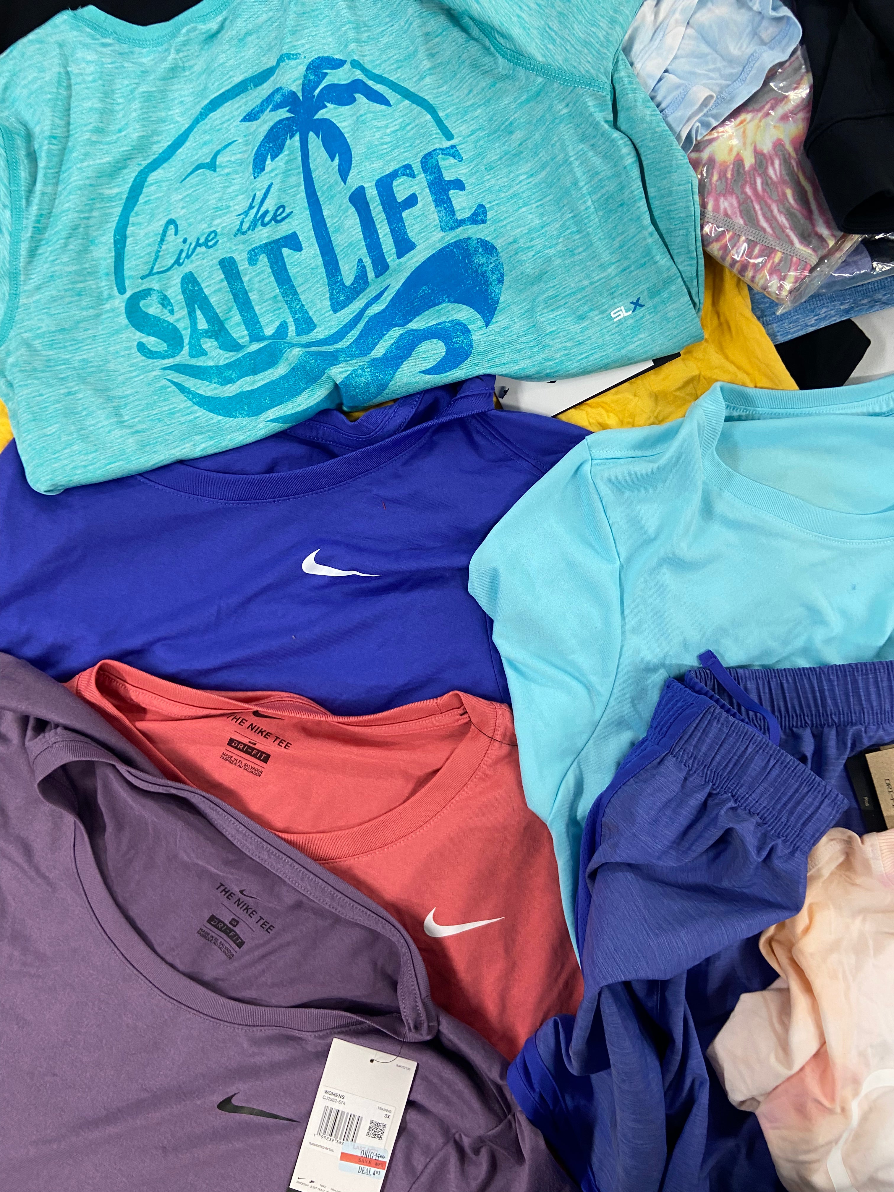 Women's Clothing Activewear Wholesale Lot, CK PERFORMANCE, SALT LIFE, NIKE, 32 DEGREES and more, 21 items, Shelf Pulls, MSRP $689