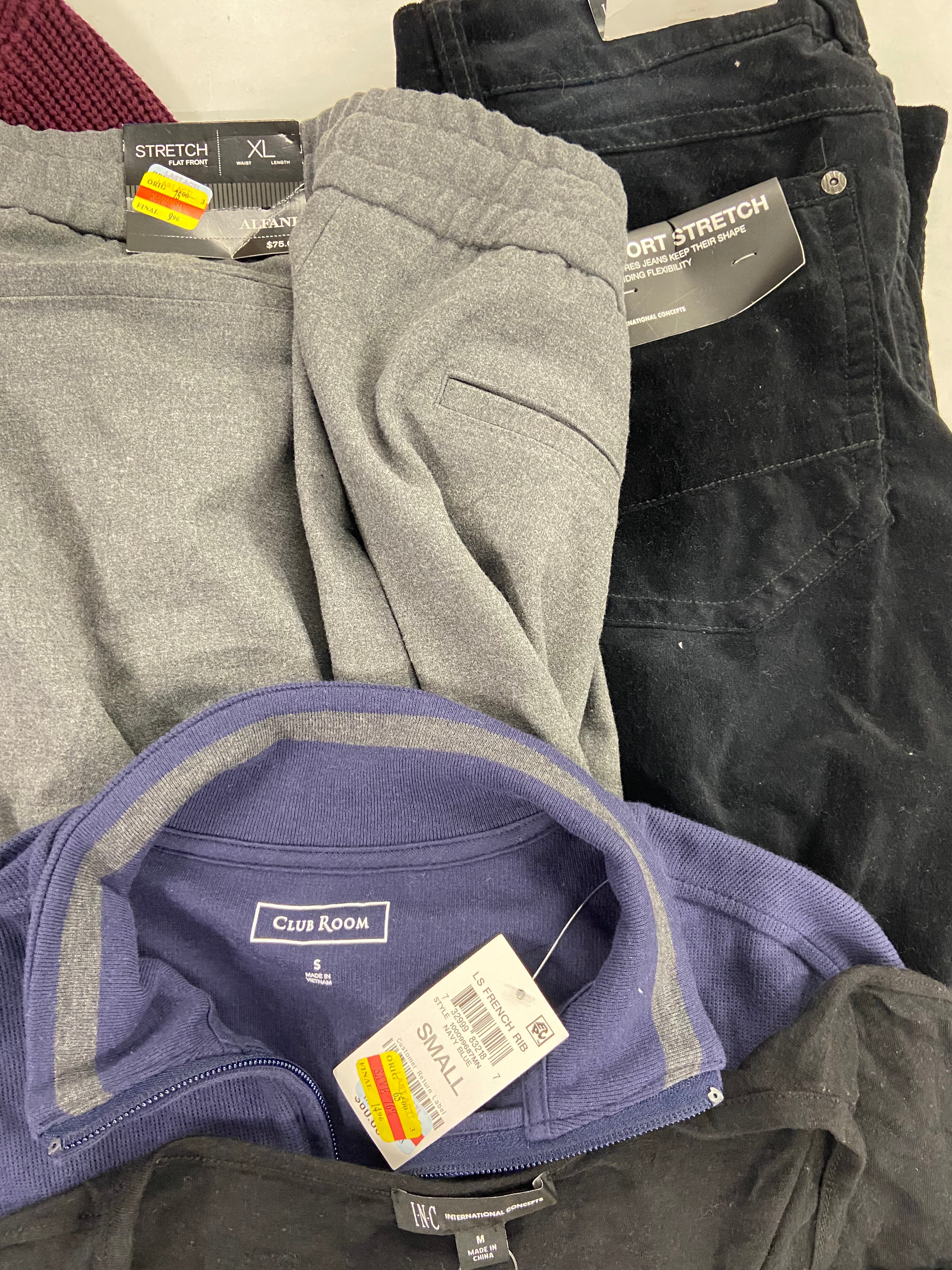 Men's Clothing Assorted Wholesale Lot, PENDLETON, PUMA, DKNY, CLUB ROOM, INC and more,  15 items, Shelf Pulls, MSRP $788