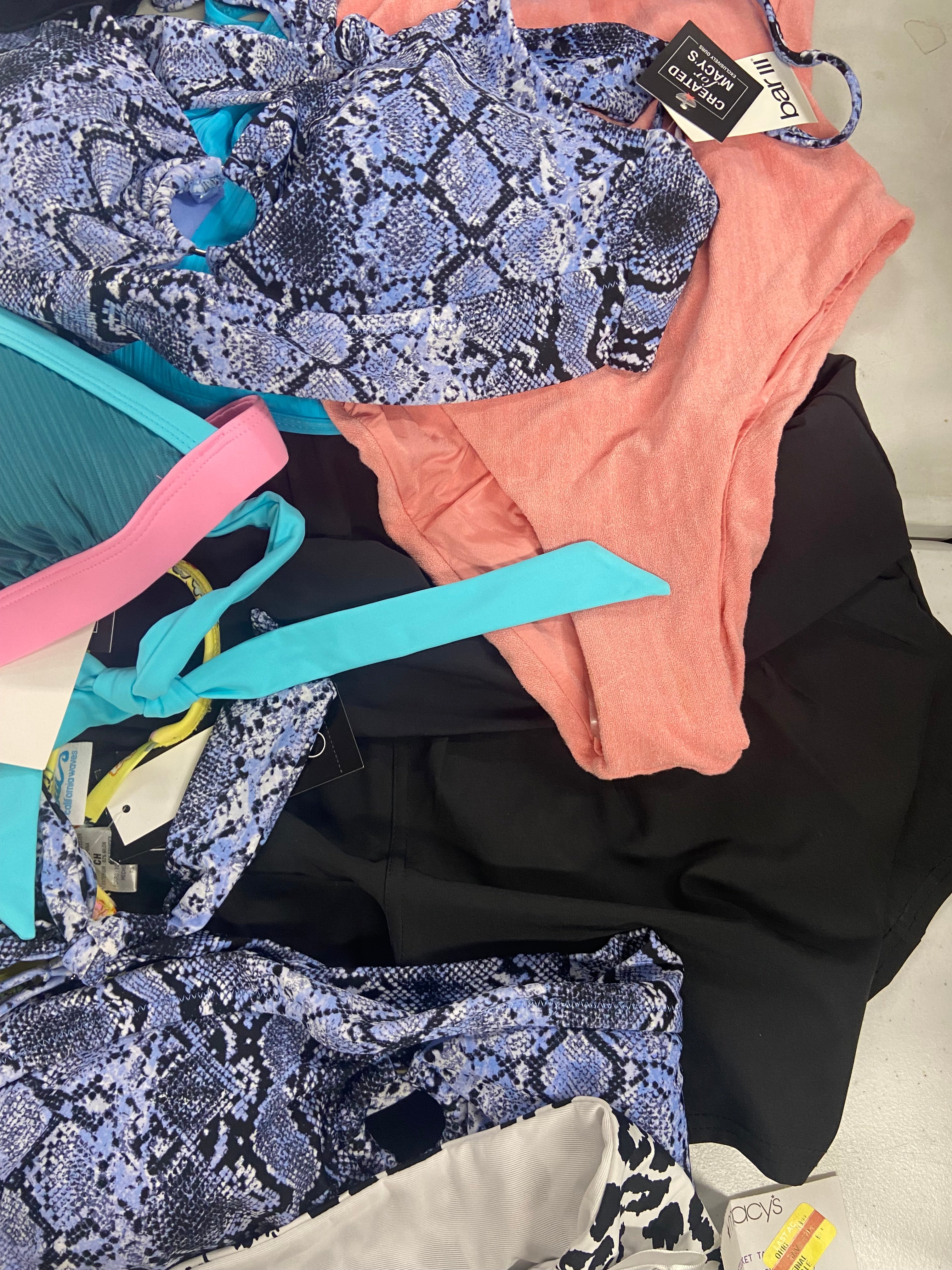 Women's Swimwear Wholesale Lot, MICHAEL KORS, NIKE, ONIA, CALVIN KLEIN, LAUREN RALPH LAUREN, LA BLANCA, CALIFORNIA WAVES and more, 18 items, Shelf Pulls, MSRP $833