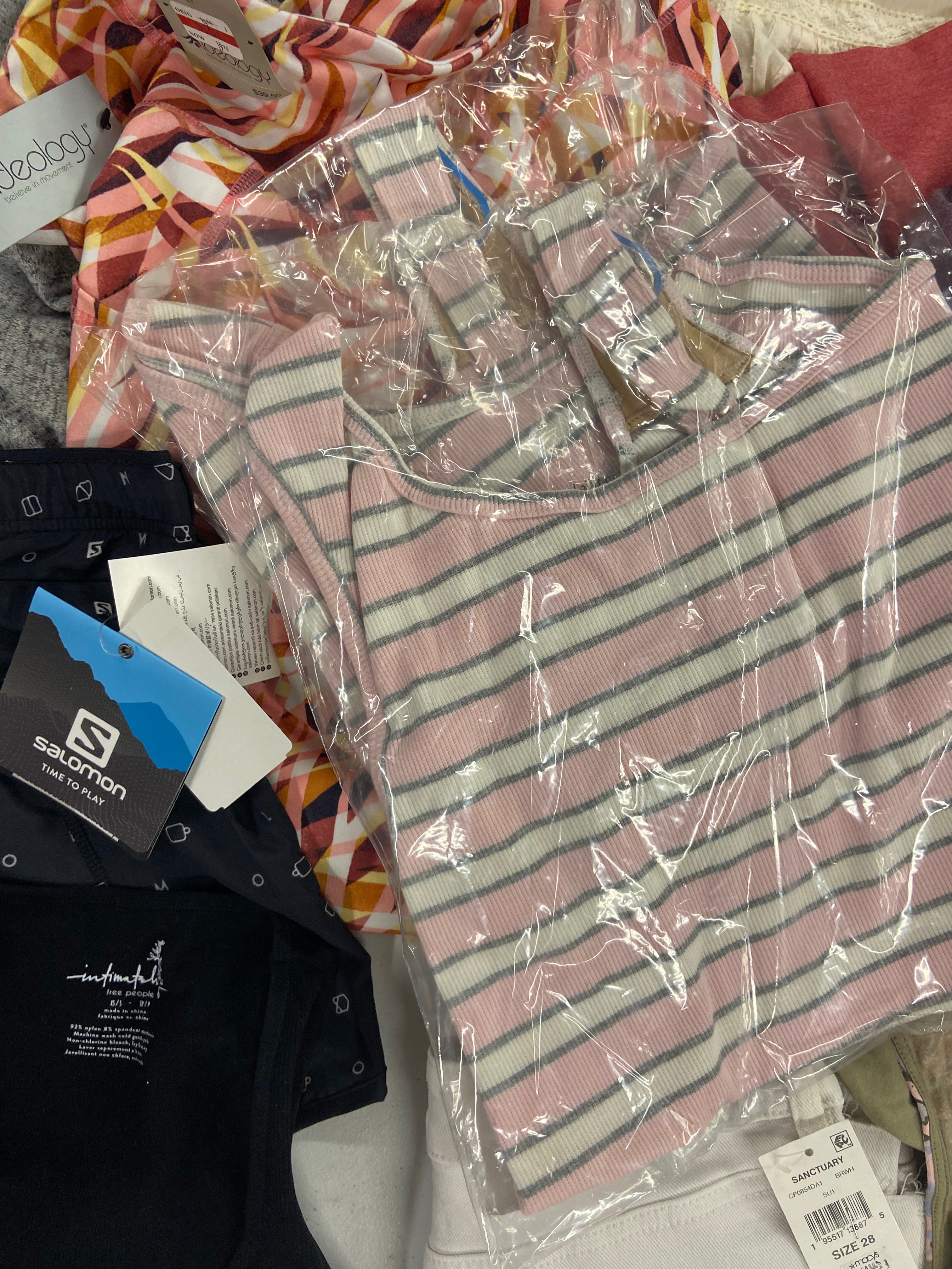 Women's Clothing Assorted Wholesale Lot, FREE PEOPLE, WACOAL, FOSSIL, IDEOLOGY and more, 23 items, Shelf Pulls, MSRP $974