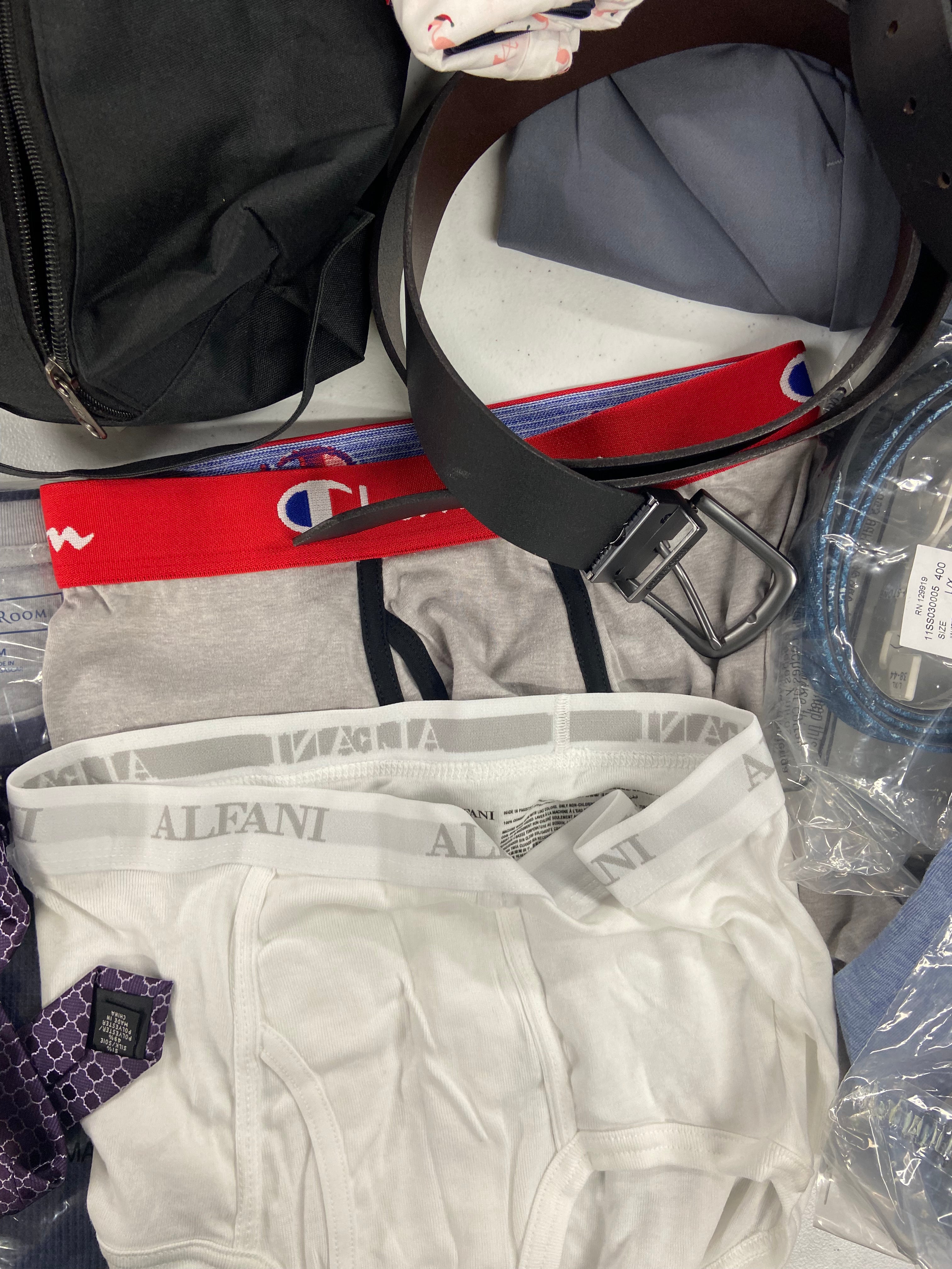 Men's Clothing & Accessories Wholesale Lot, TIMBERLAND, TOMMY HILFIGER, NAUTICA, CALVIN KLEIN, PERRY ELLIS, CHAMPION, KENNETH COLE and more, 32 items, Shelf Pulls, MSRP $1,239