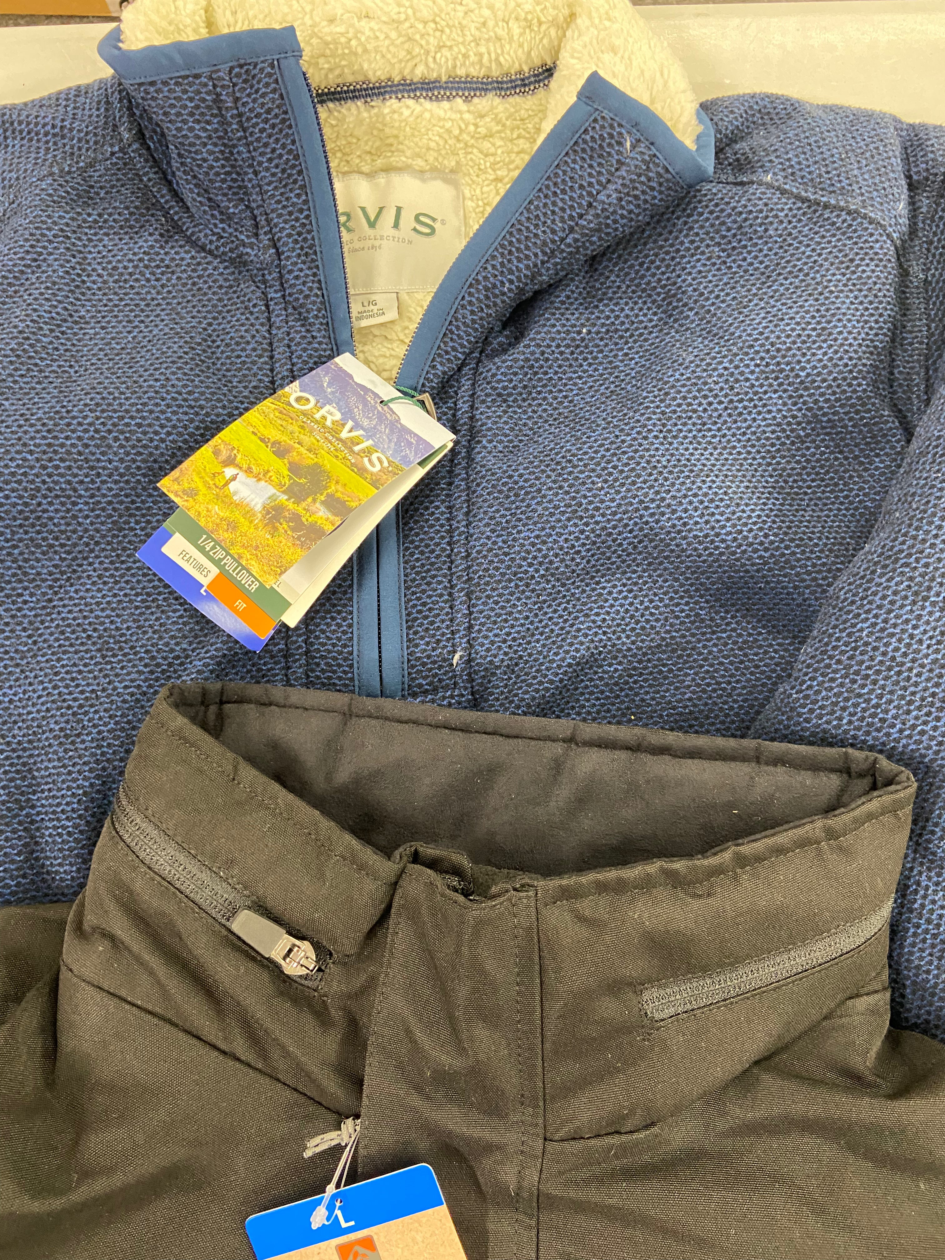 Men's Clothing Sweaters & Others, Wholesale Lot, GERRY, ORVIS, RUGGED, CLUB ROOM, RUSSELL and more, 9 items, Shelf Pulls, MSRP $504
