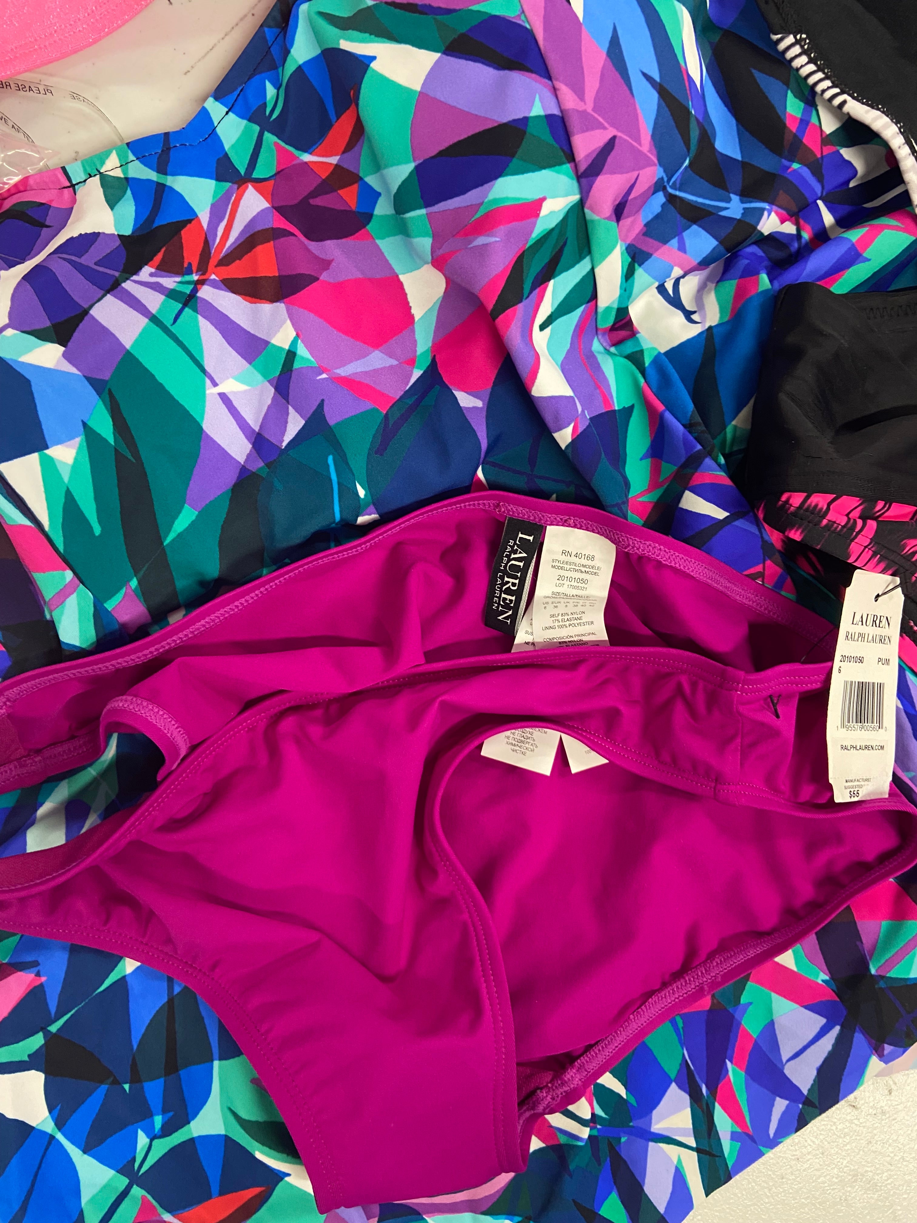 Women's Swimwear Wholesale Lot, MICHAEL KORS, RALPH LAUREN, DKNY, NIKE, SWIM SOLUTIONS and more, 12 items, Shelf Pulls, MSRP $633